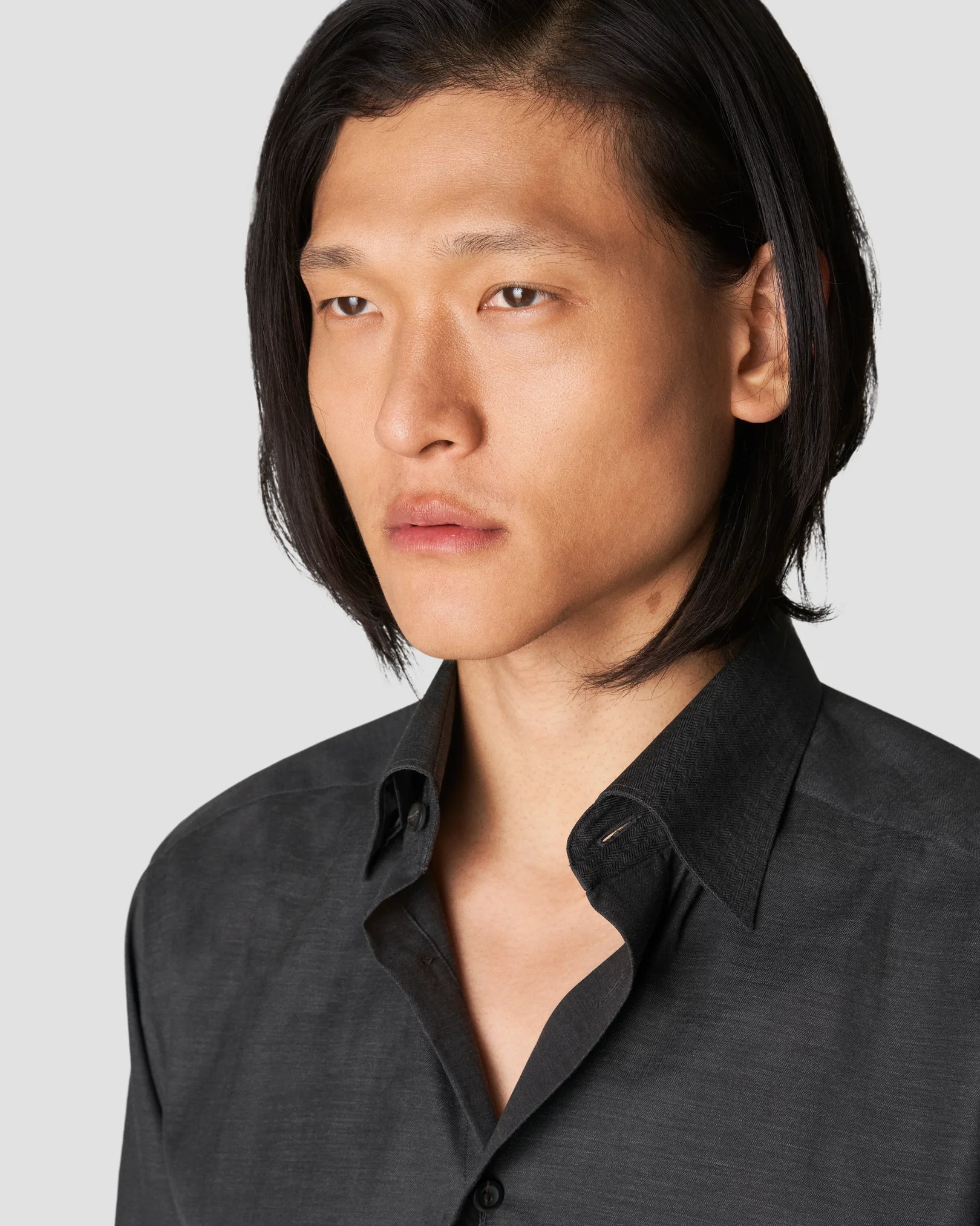 Eton - navy blue flannel shirt
