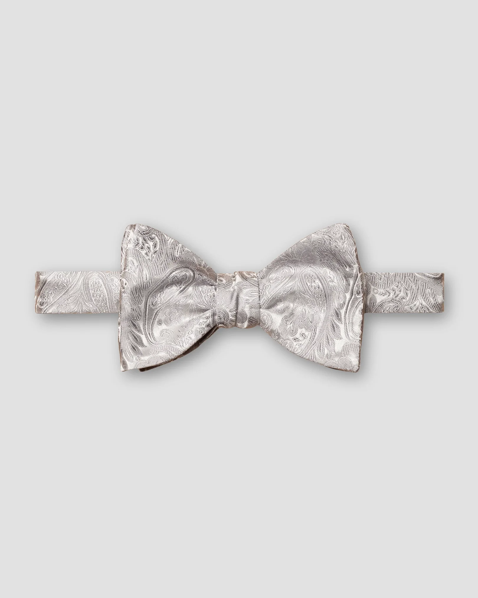 Eton - Gray Paisley Silk Bow Tie — Self Tied