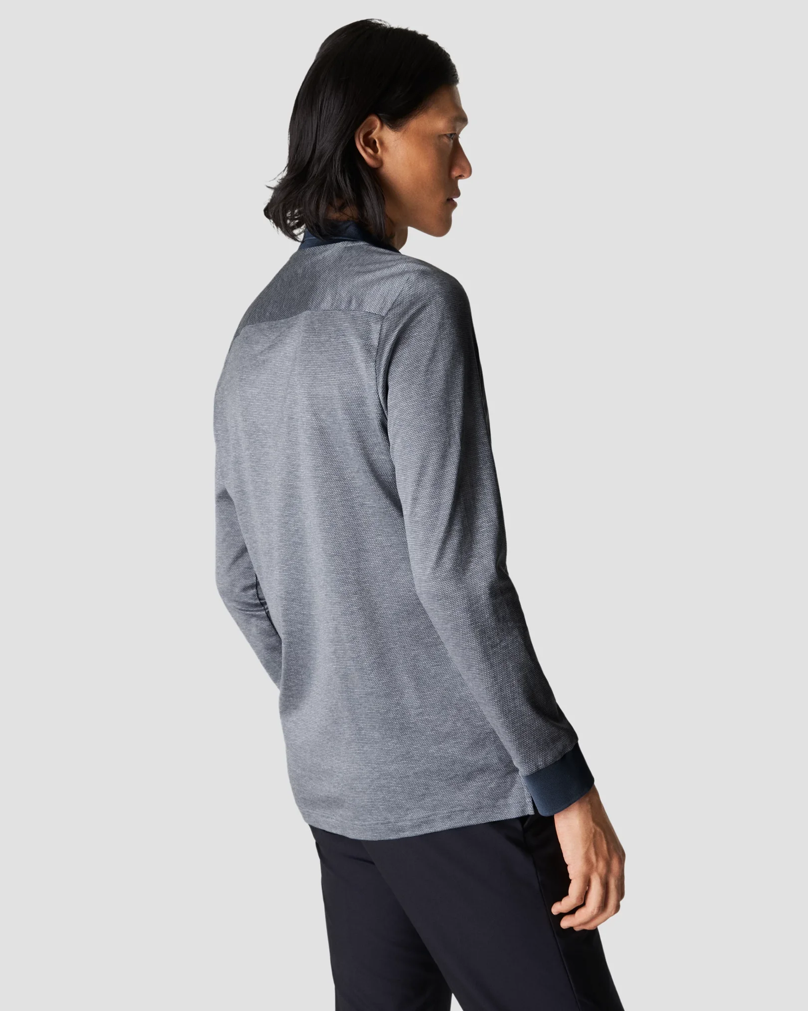 Eton - light blue knit jaquard knitted