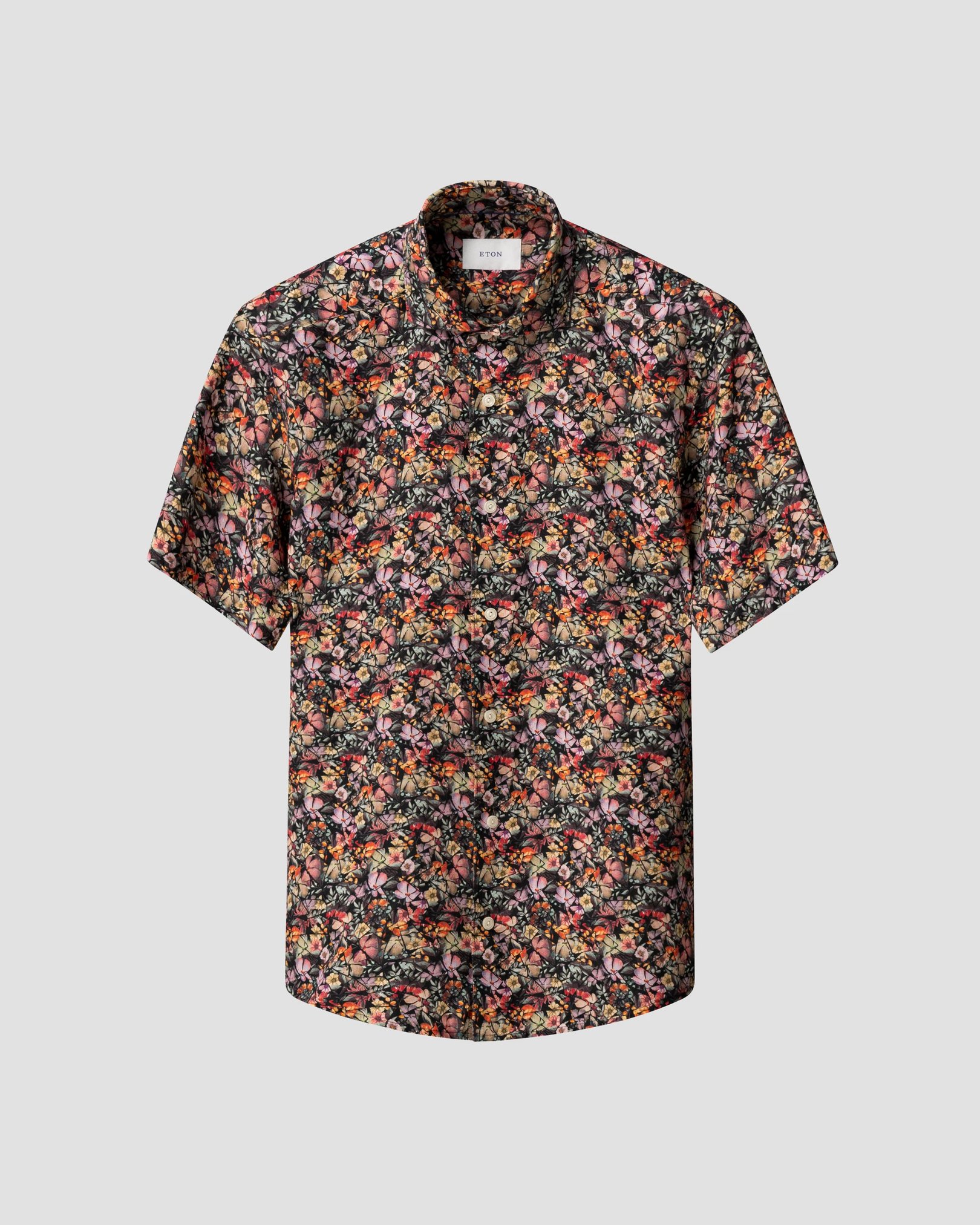 Eton - Colorful Flower Mosaic Print Linen Shirt