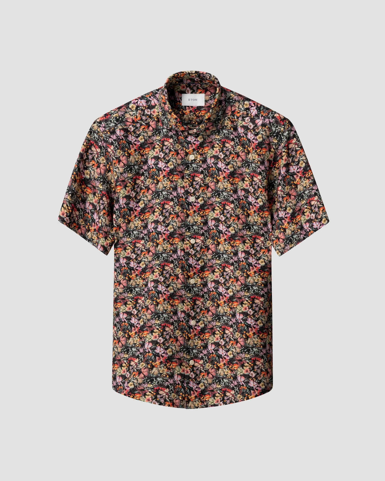 Eton - Colorful Flower Mosaic Print Linen Shirt