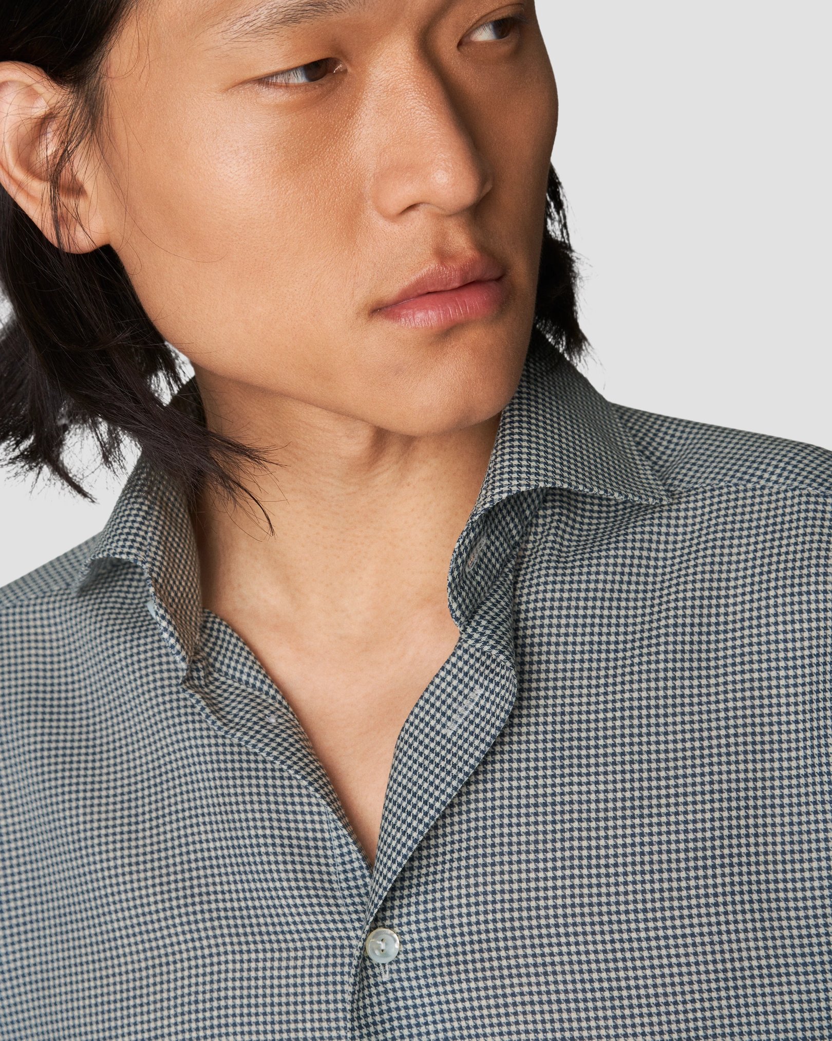 Eton - mid blue twill wide spread