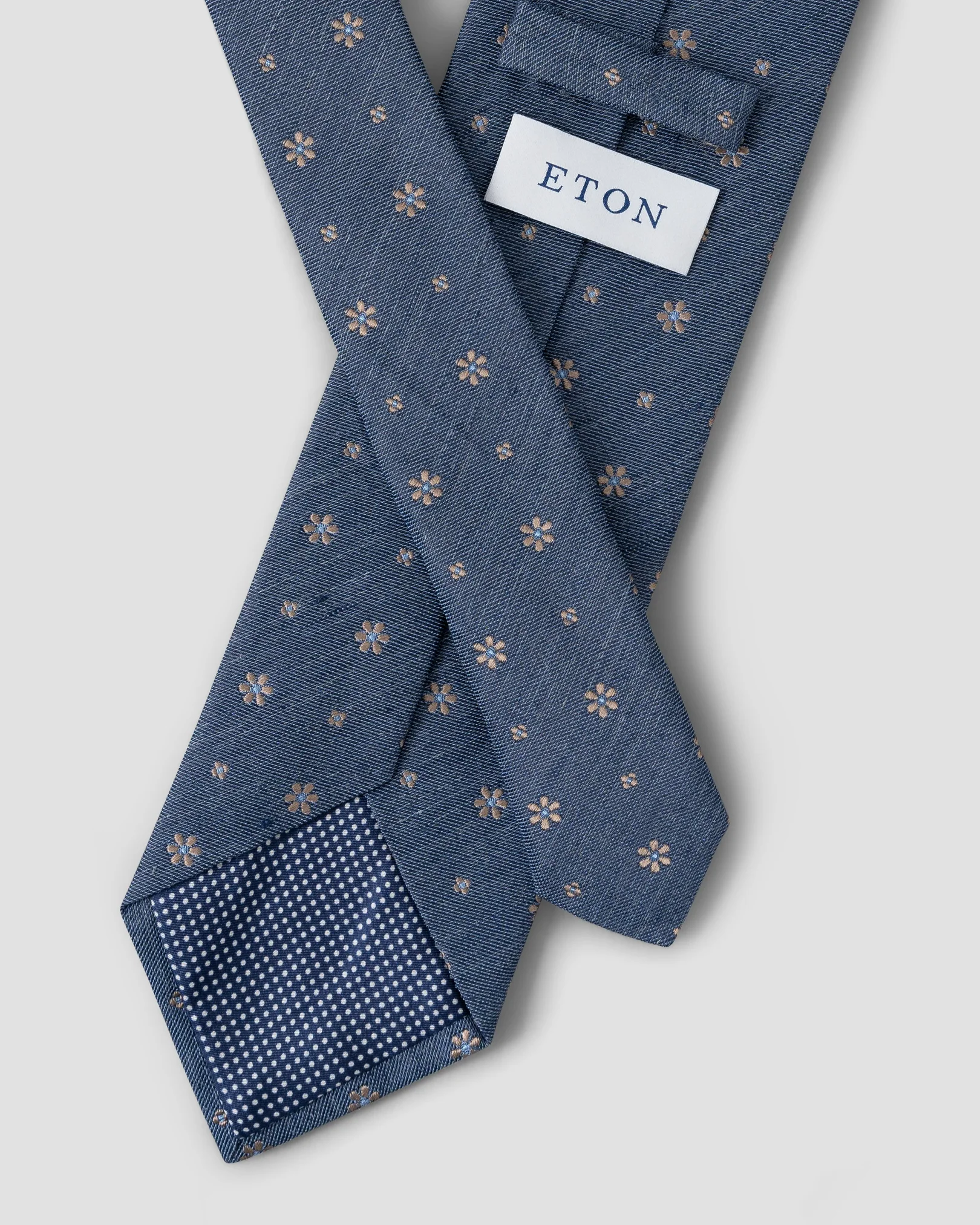 Eton - mid blue silk linen tie