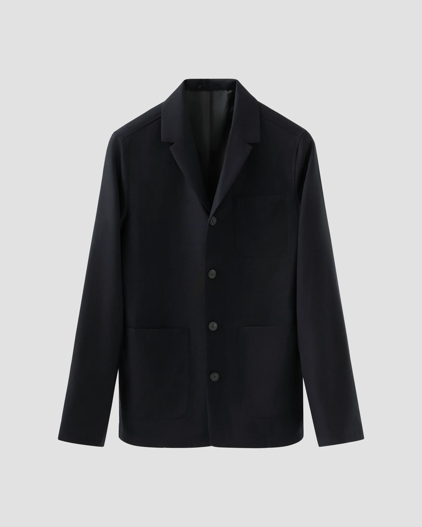 Eton - navy blue turndown collar overshirt