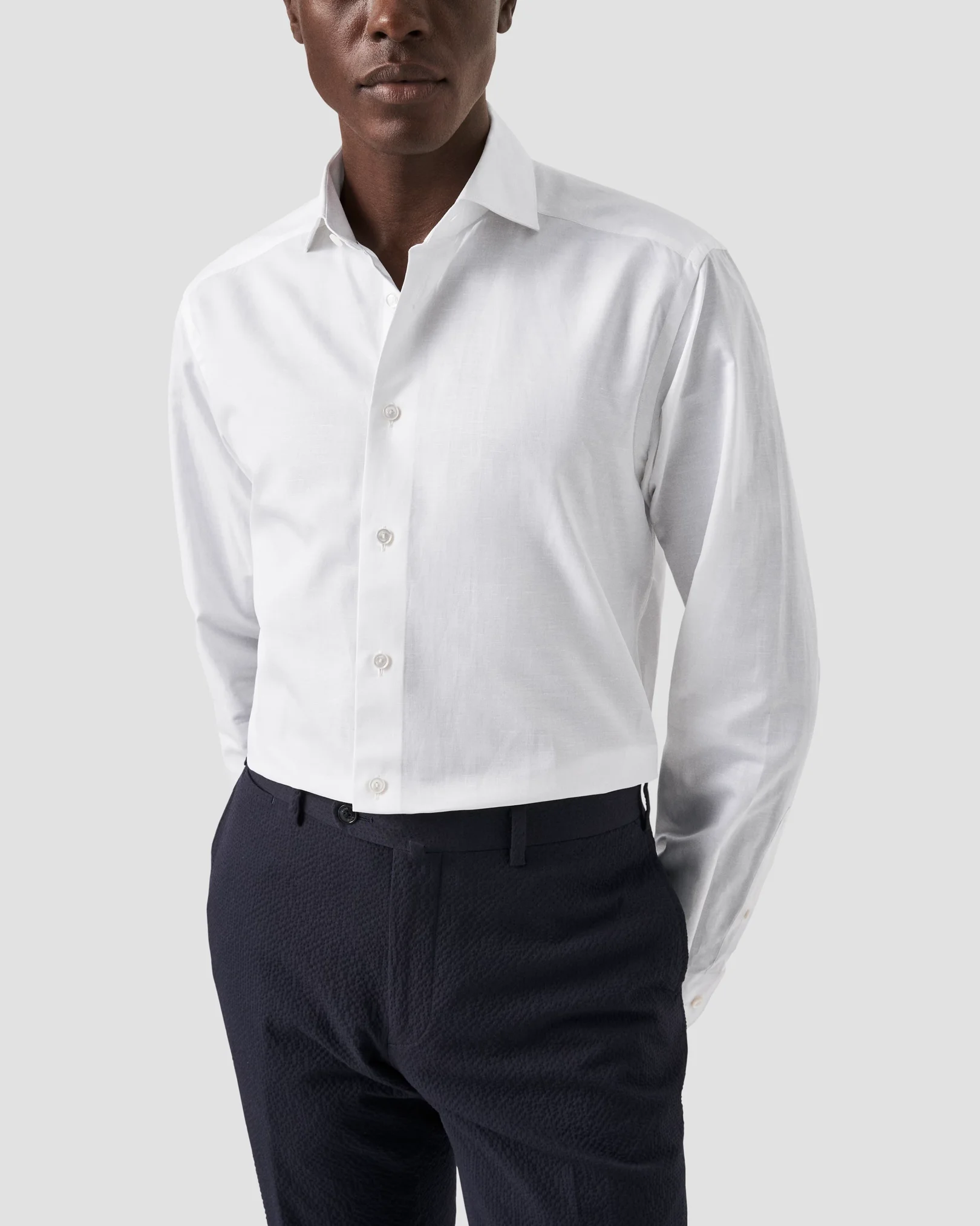 Eton - solid cotton linen shirt