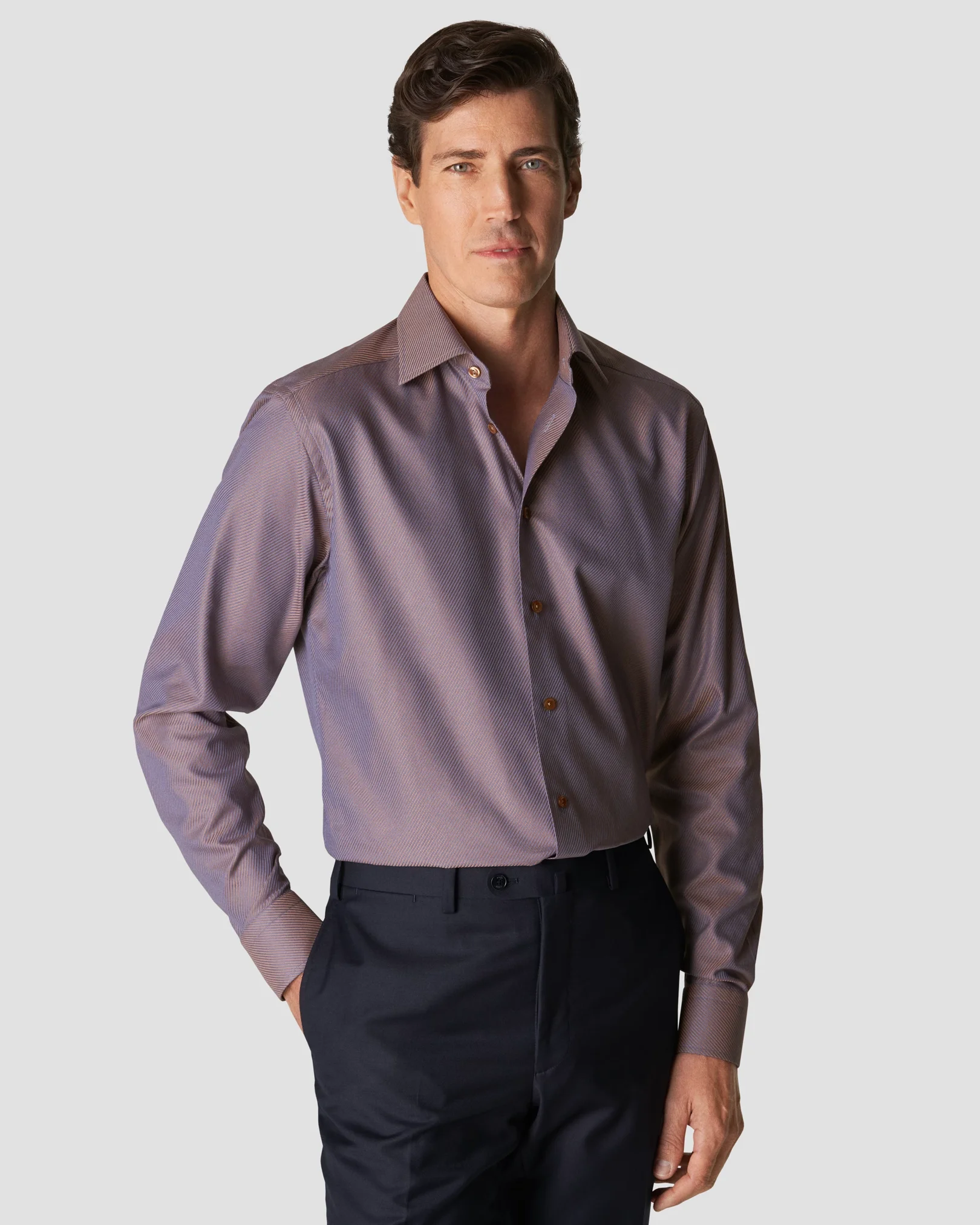 Eton - brown textured twill