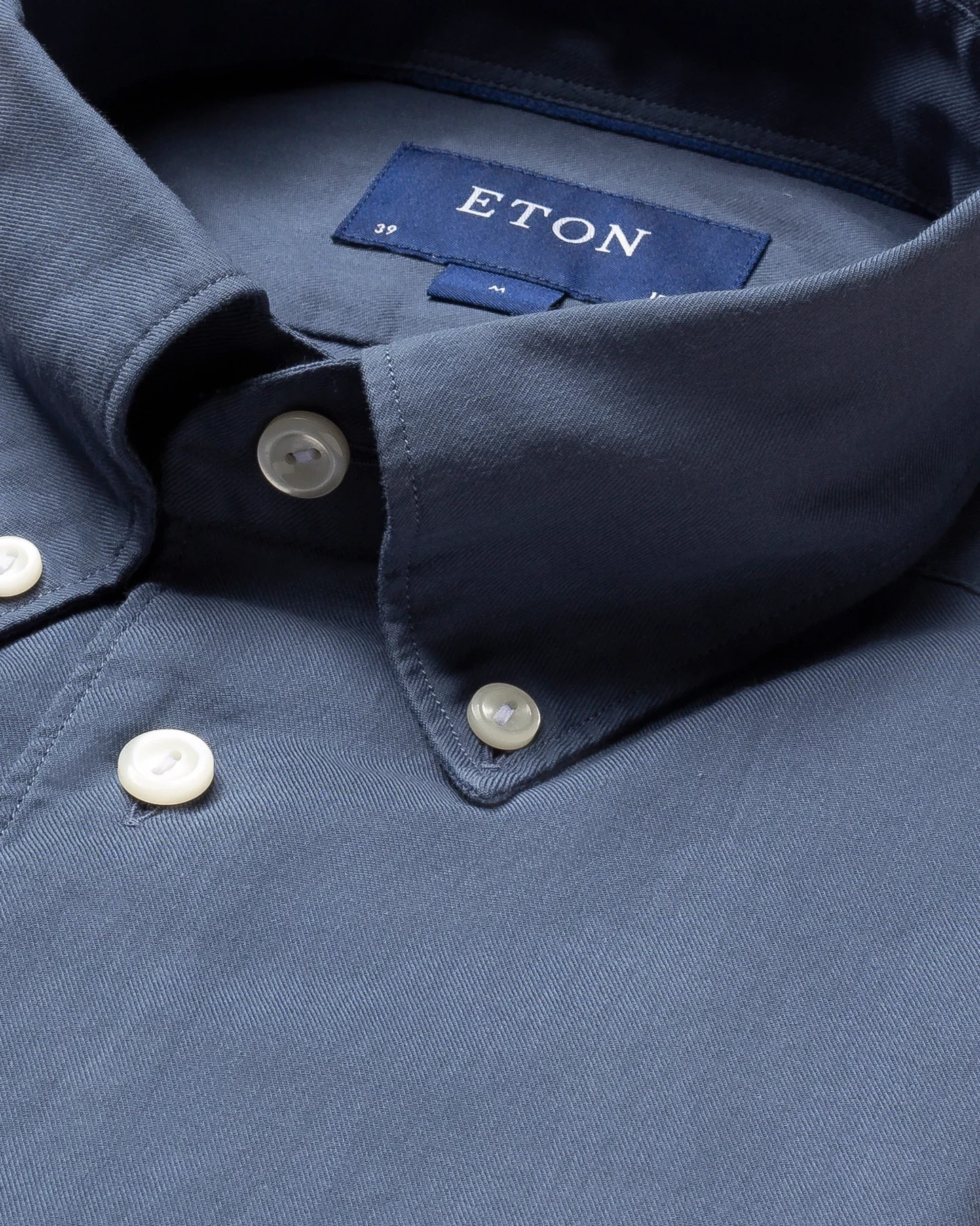 Eton - dusty blue lightweight flannel shirt