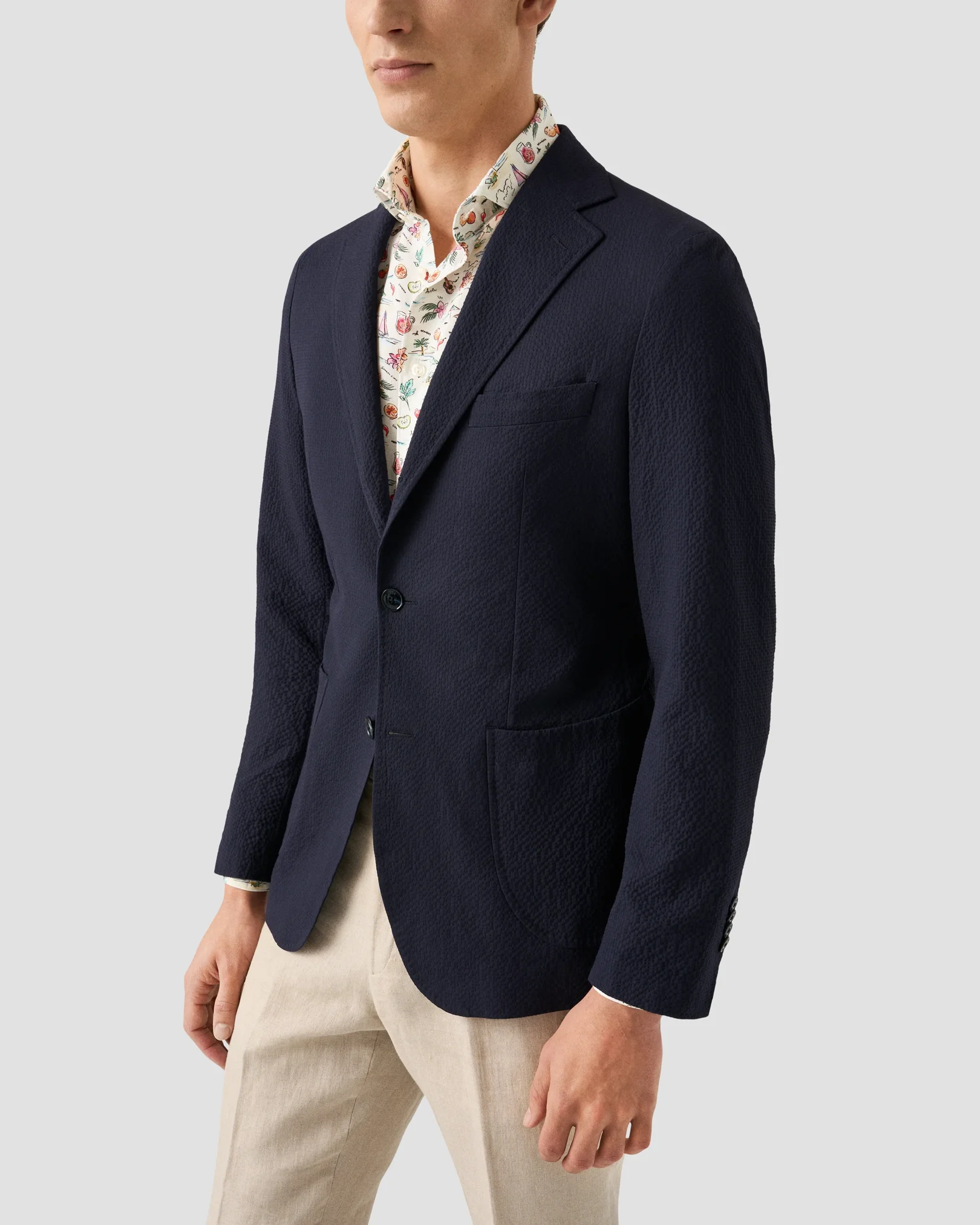 Eton - Motif Print Linen Shirt