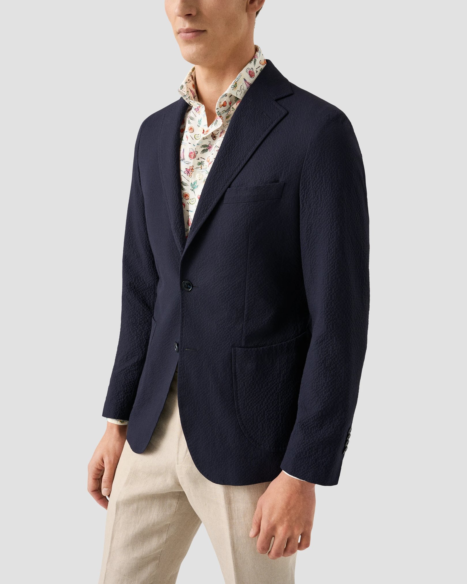 Eton - Motif Print Linen Shirt