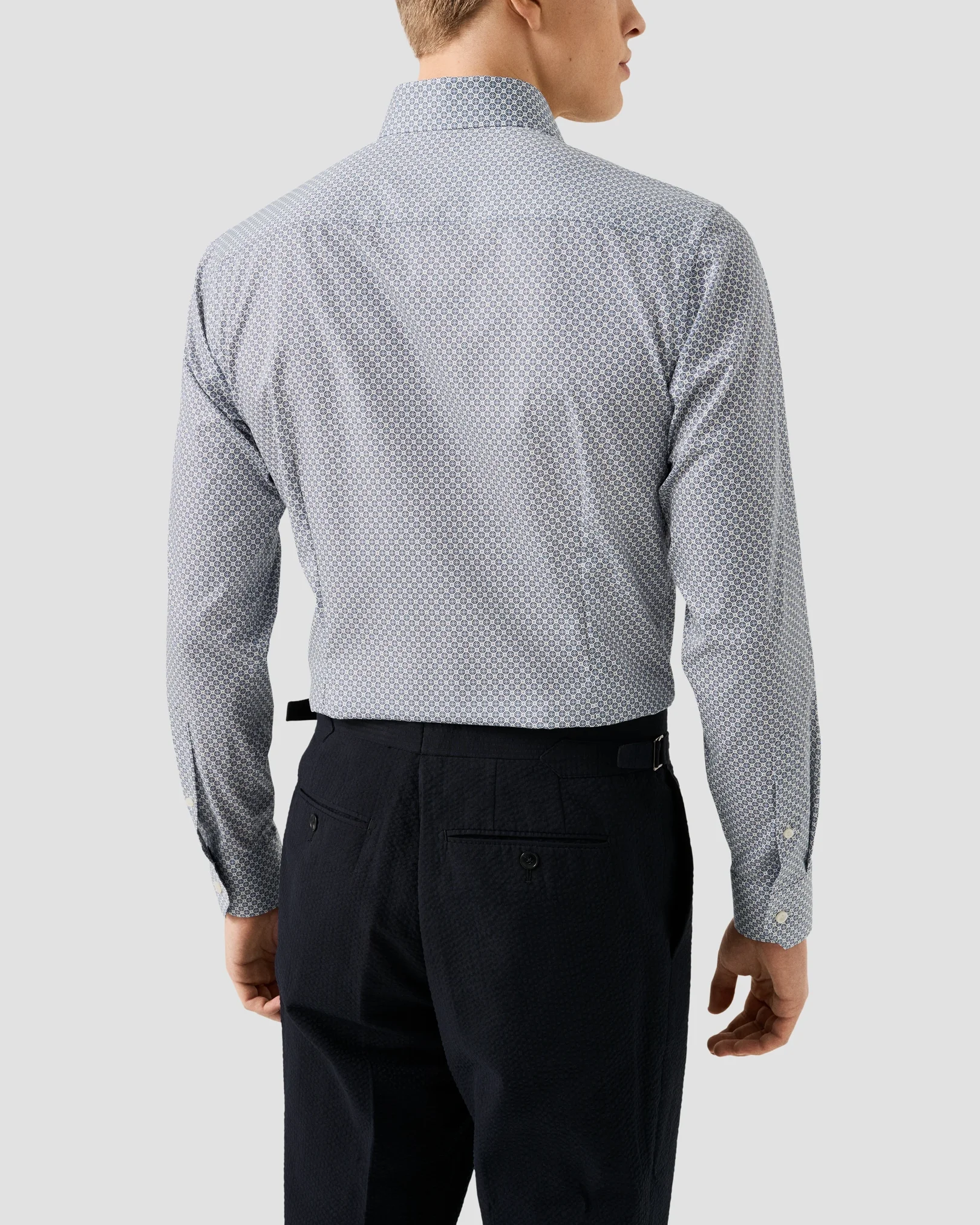 Eton - mid blue medallion signature twill shirt
