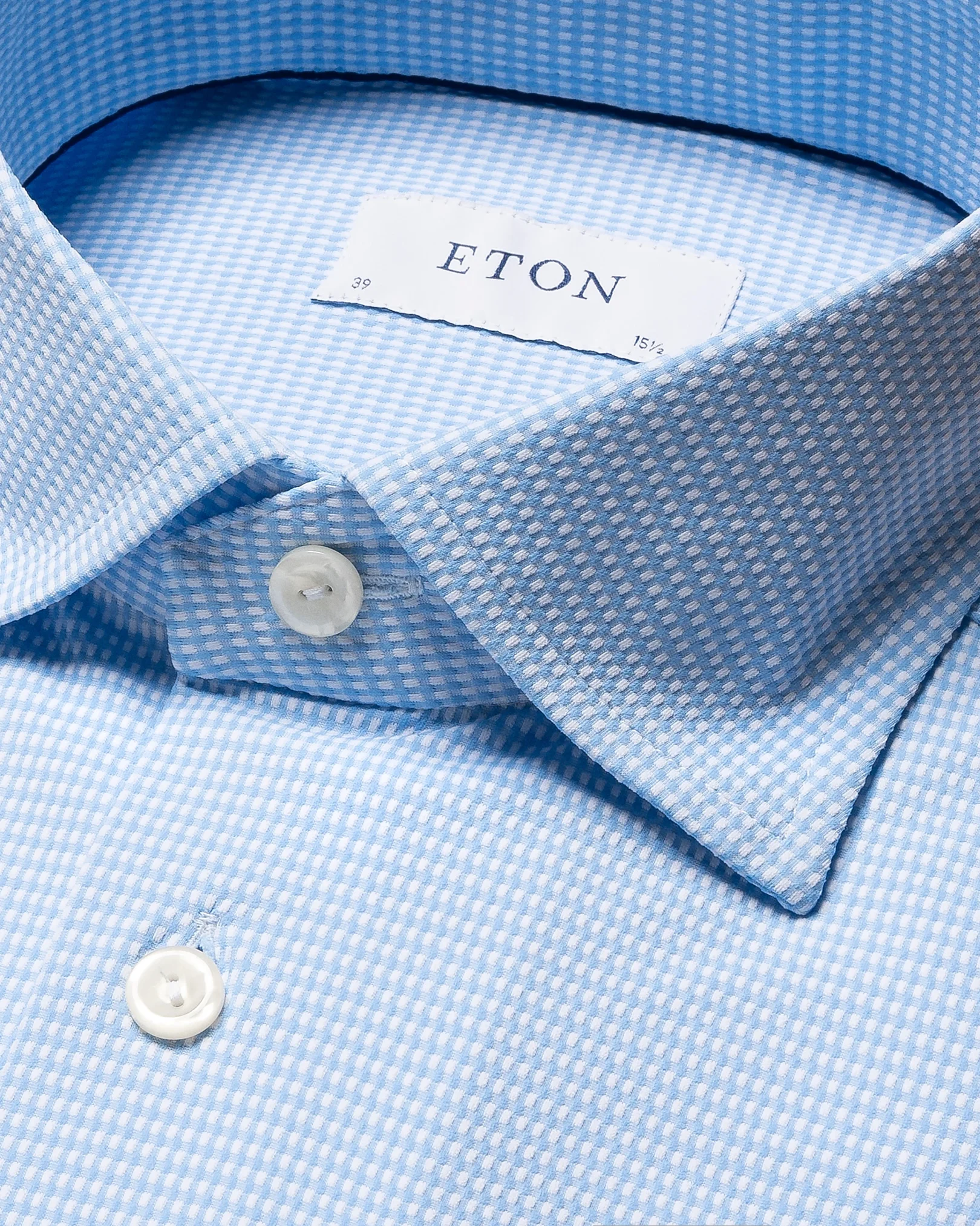 Eton - checked light blue cut away