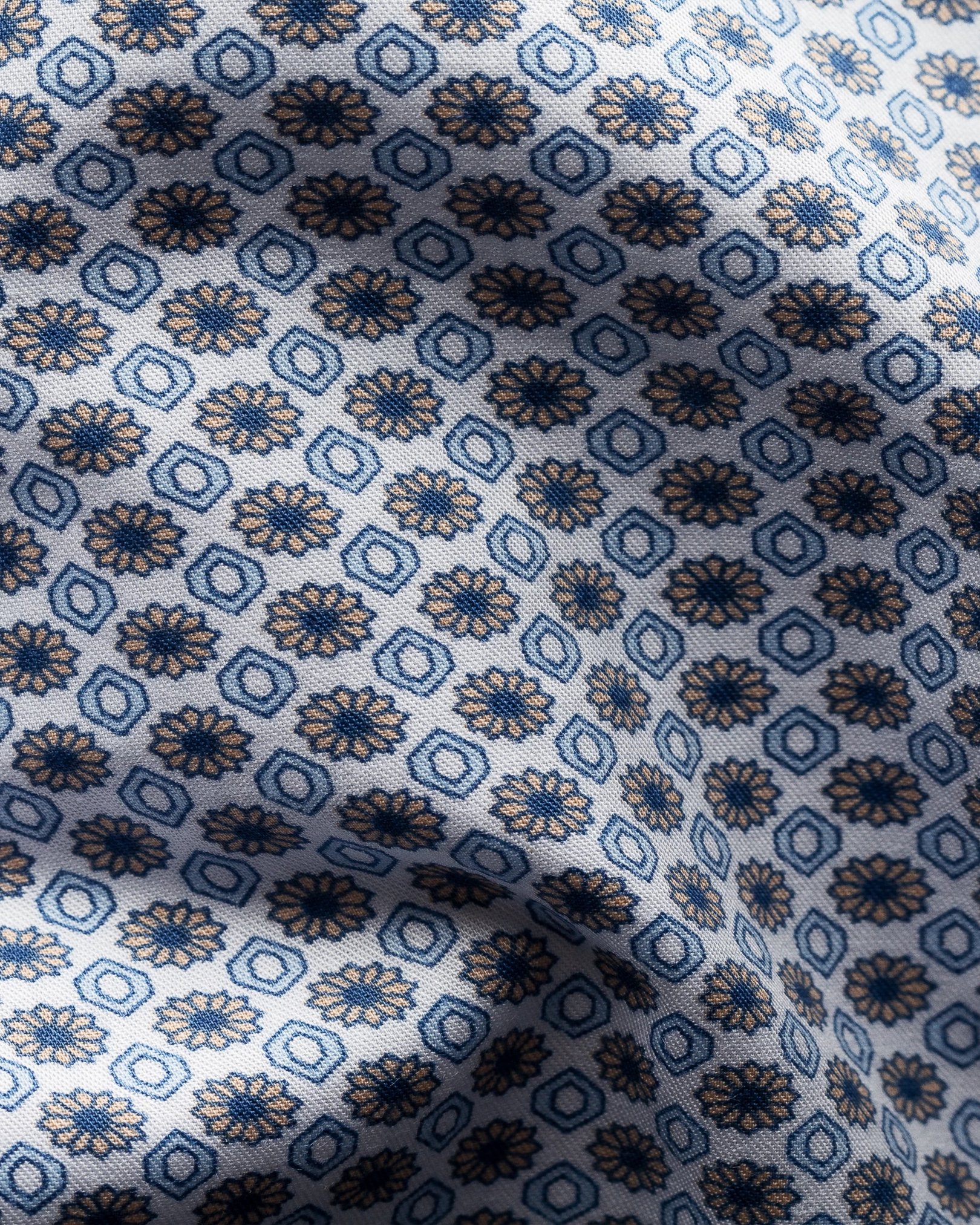Eton - beige medallions print shirt pointed