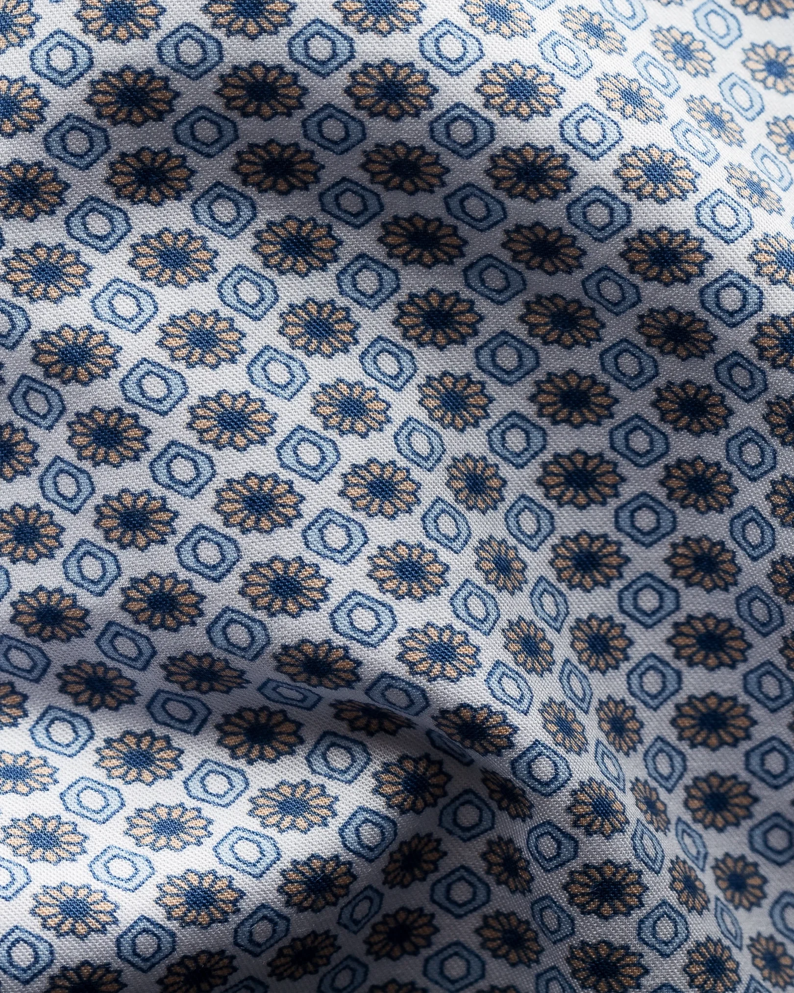 Eton - beige medallions print shirt pointed