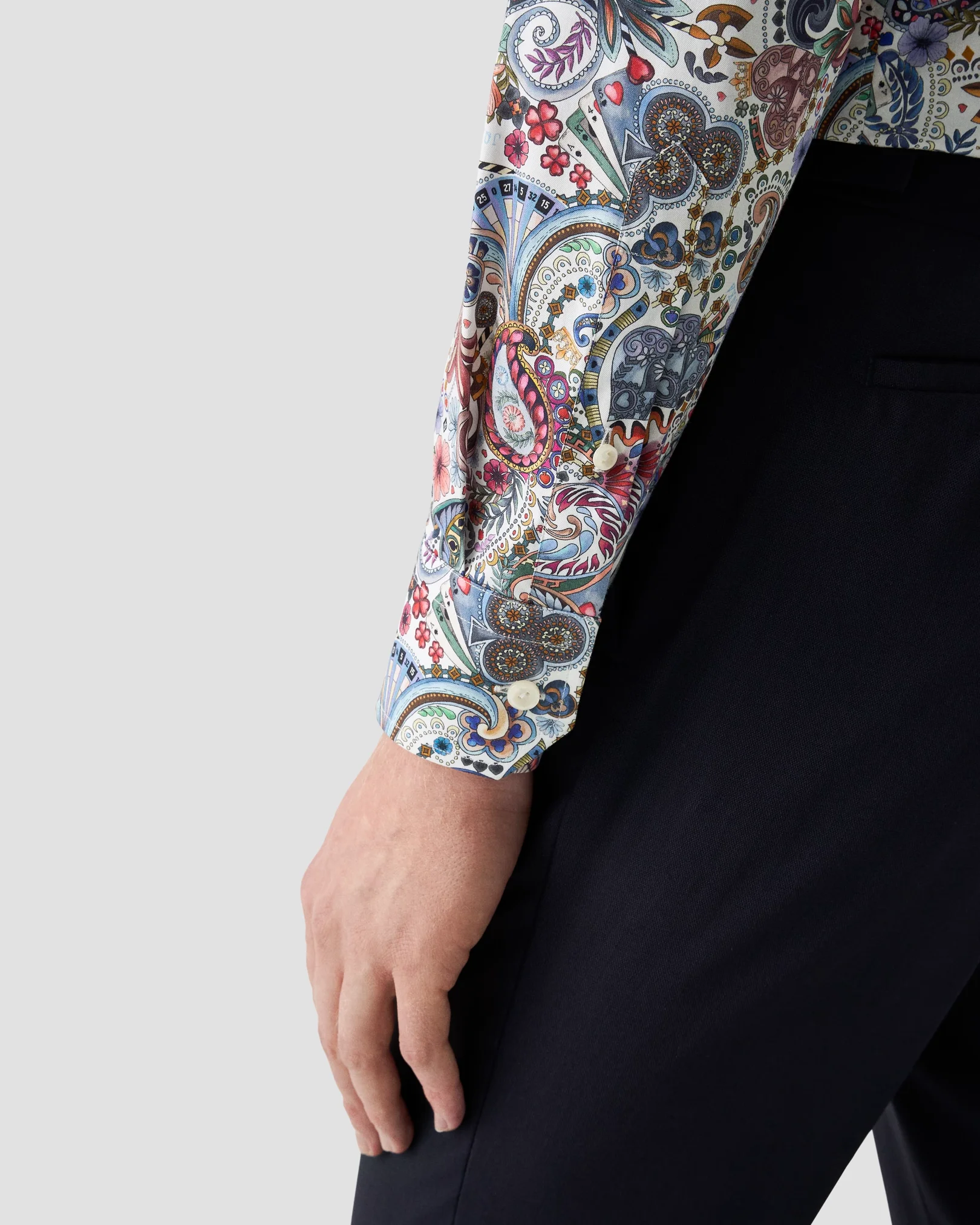 Eton - red paisley twill shirt