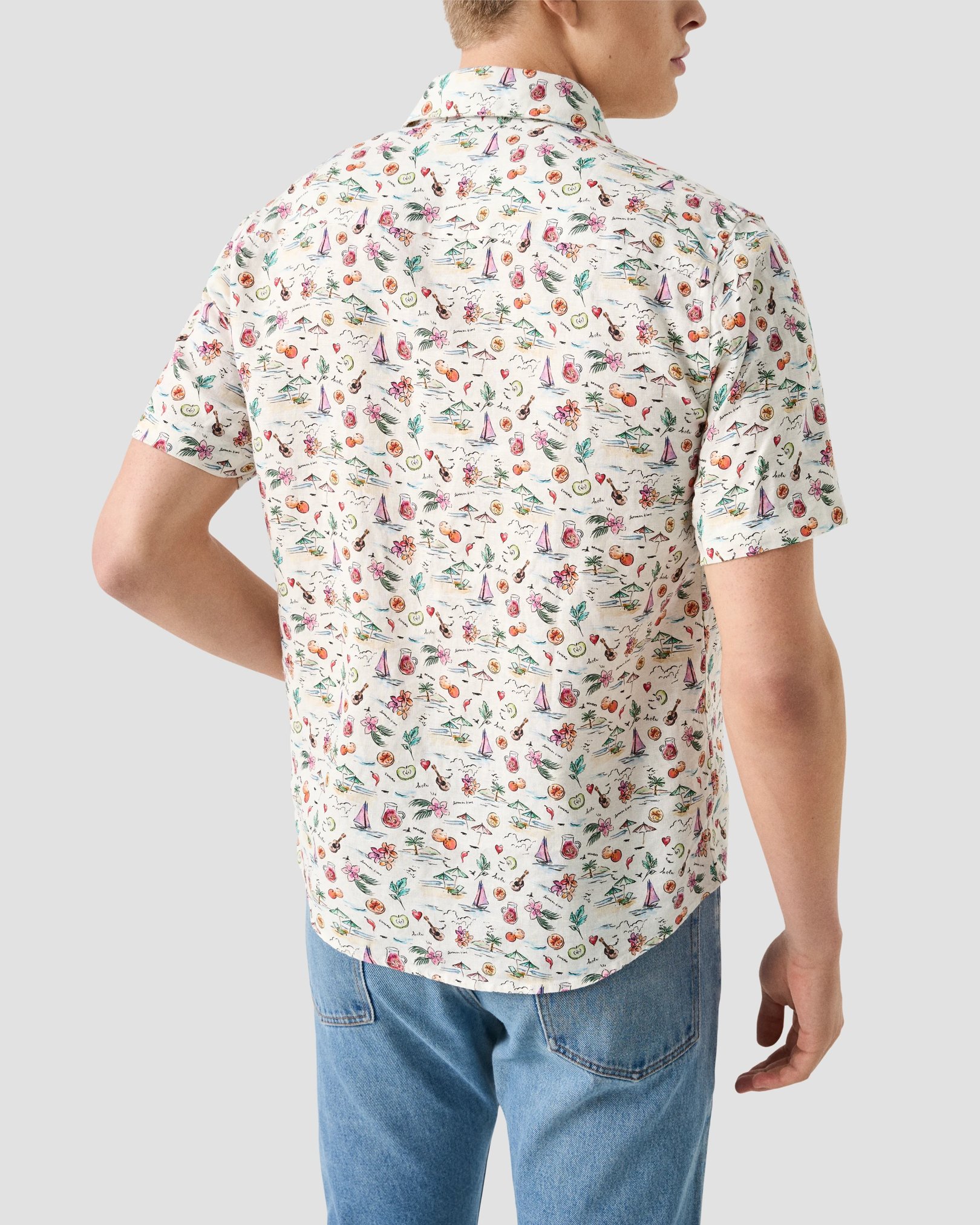 Eton - short sleeve sangria print