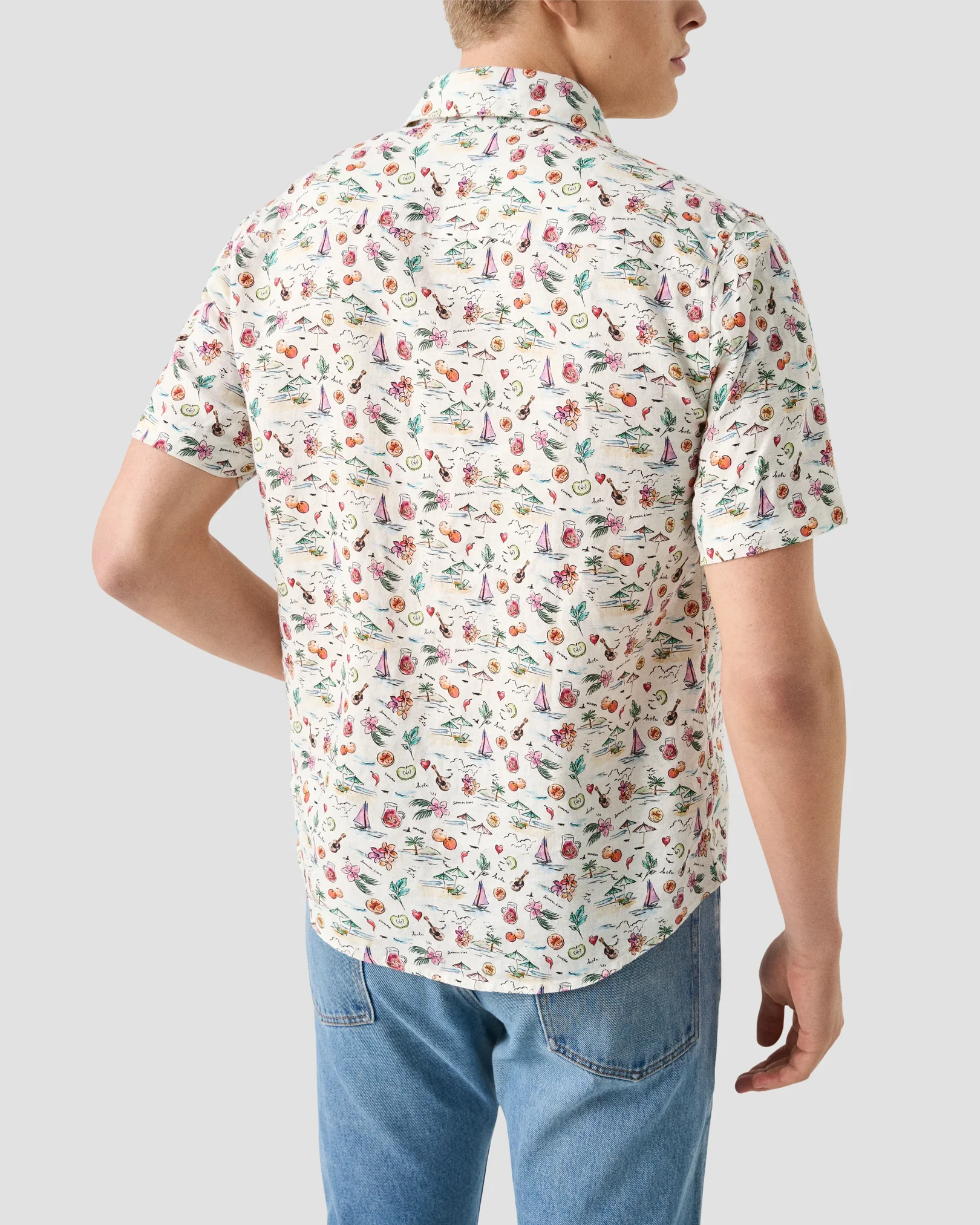 Eton - short sleeve sangria print