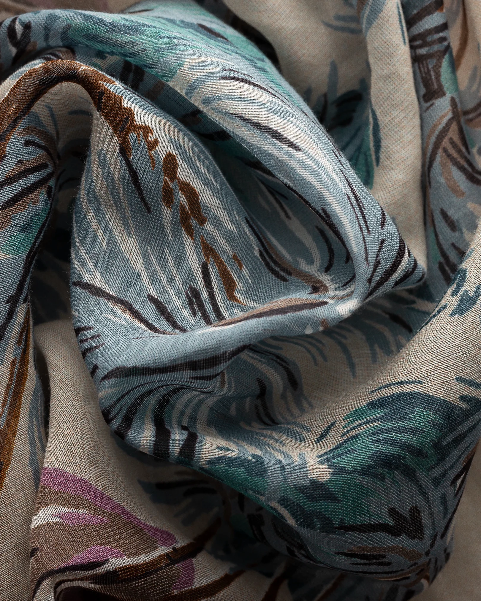 Eton - brown wheat print cotton silk banadana