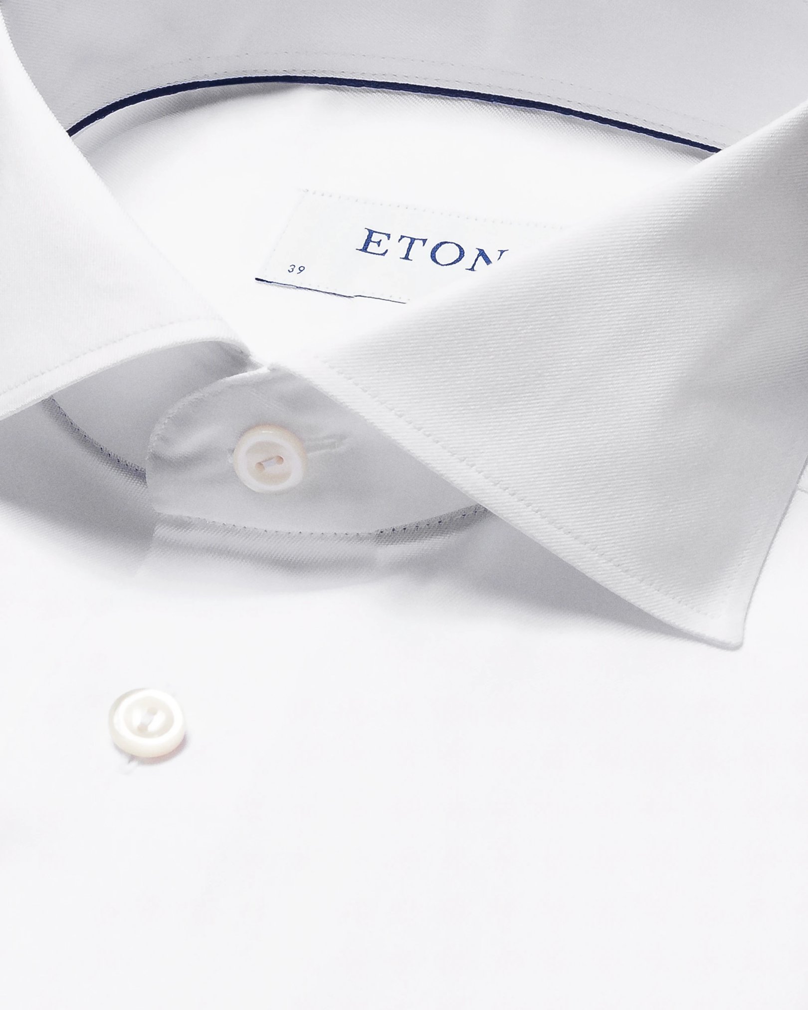 Eton - white signature twill wide spread rounded