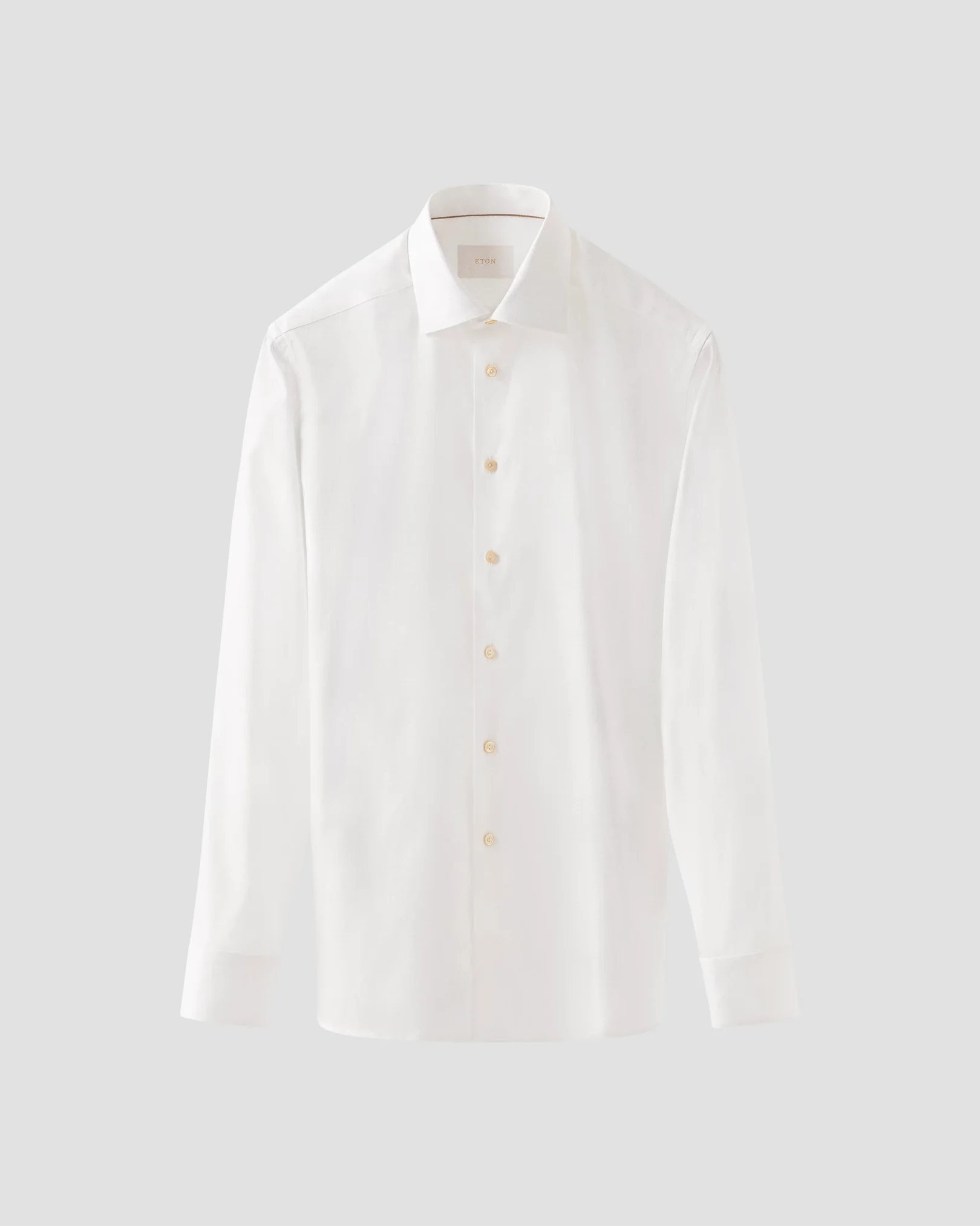 Eton - white semi solid elevated pique shirt