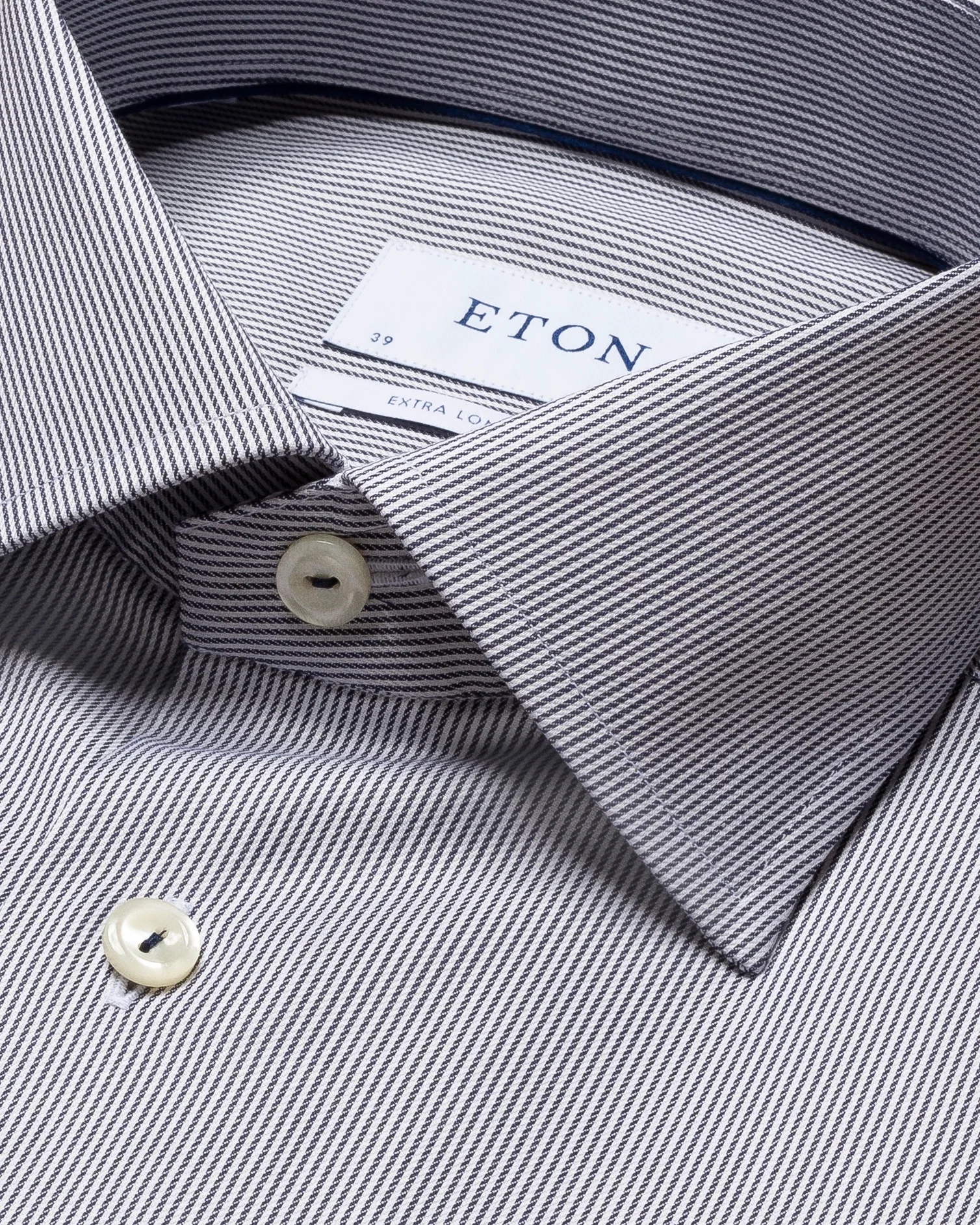 Eton - blue striped stretch twill shirt extra long sleeves