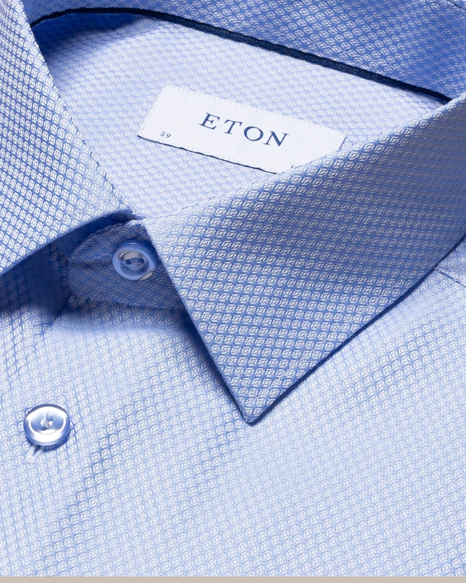 Eton - blue dobby shirt pointed