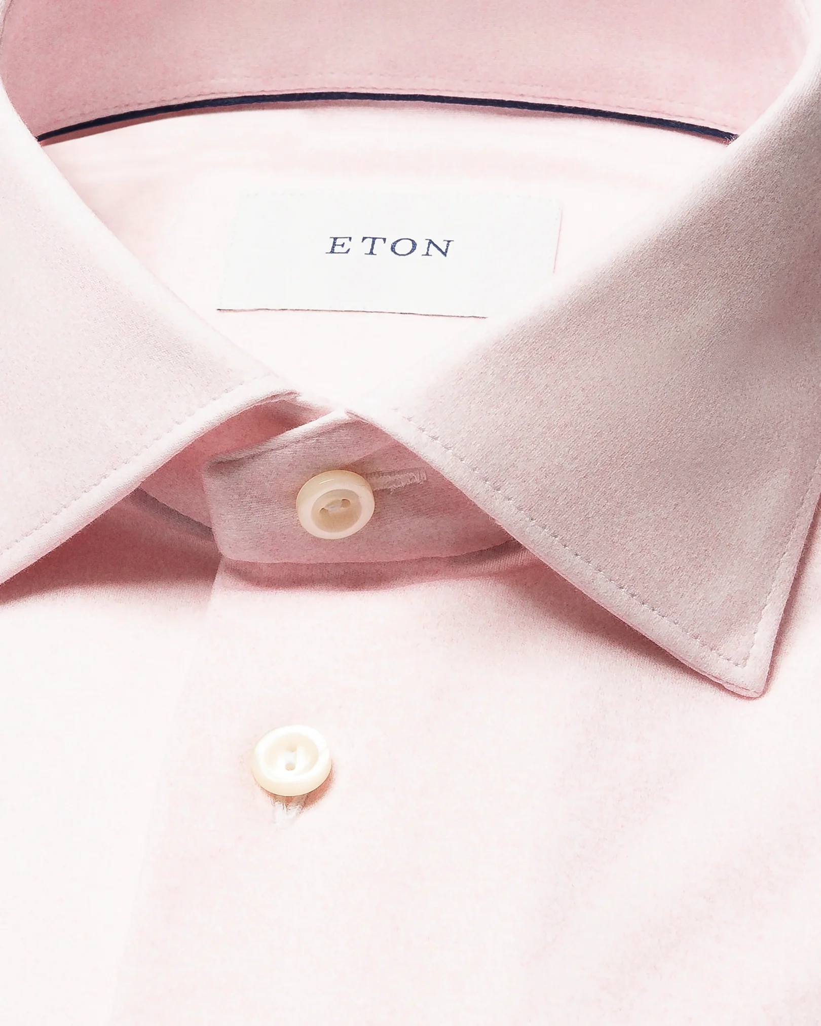 Eton - pink solid cotton four way stretch shirt