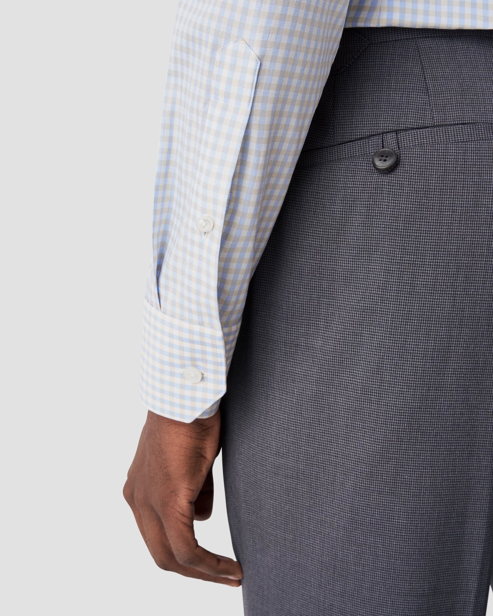 Eton - checked beige dobby