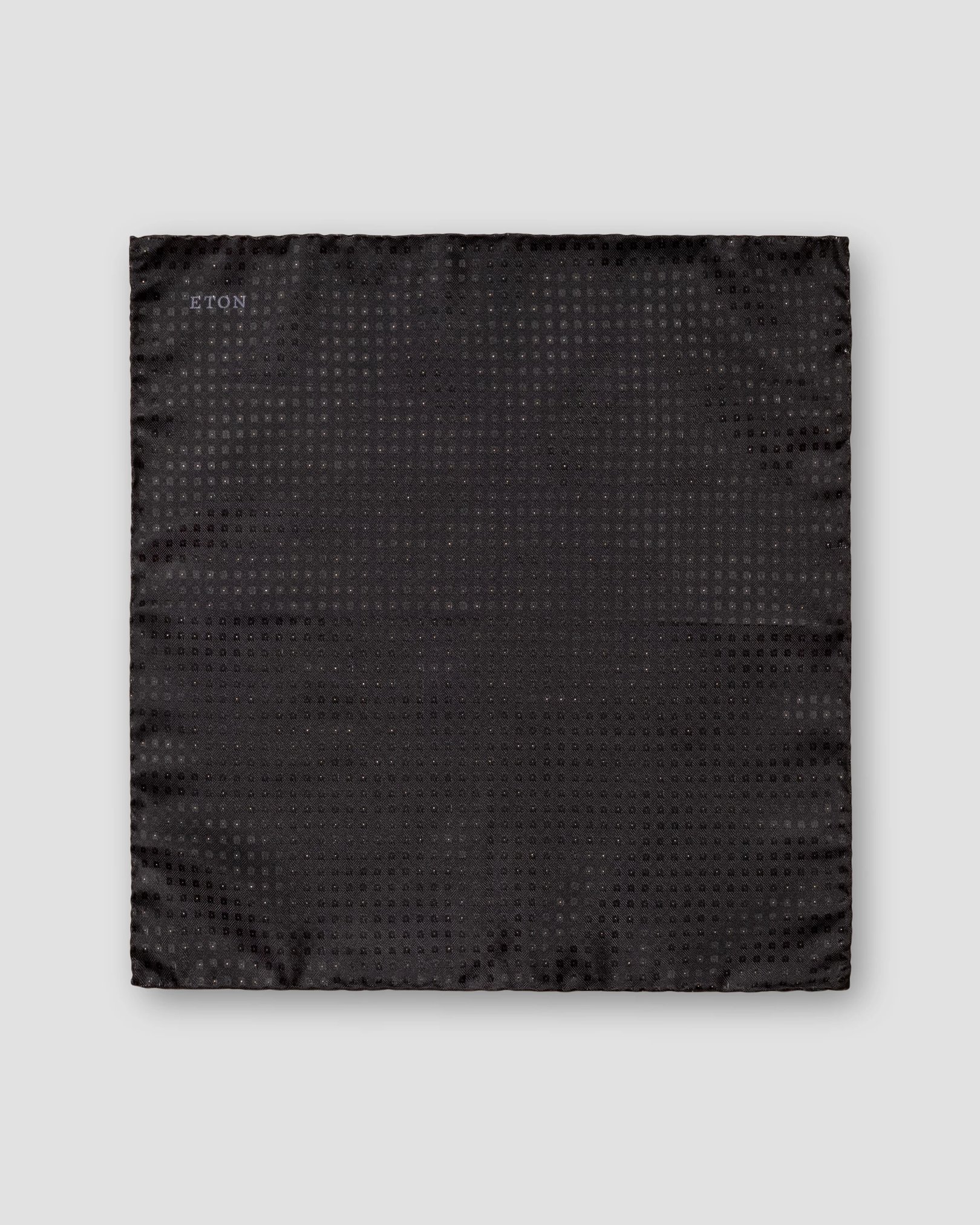 Eton - black heeringbone pocket square