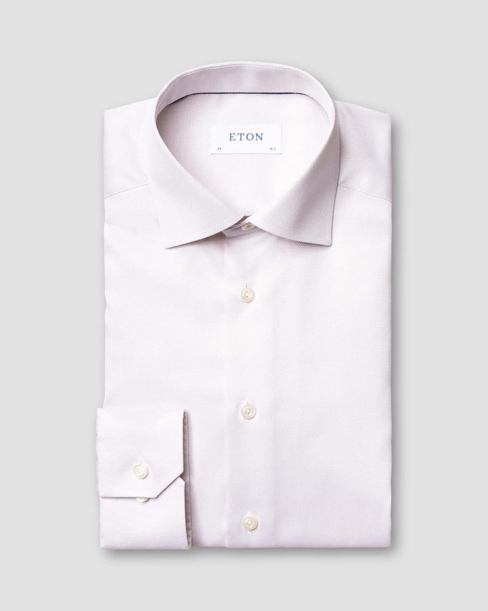 Eton - beige diamond weave shirt