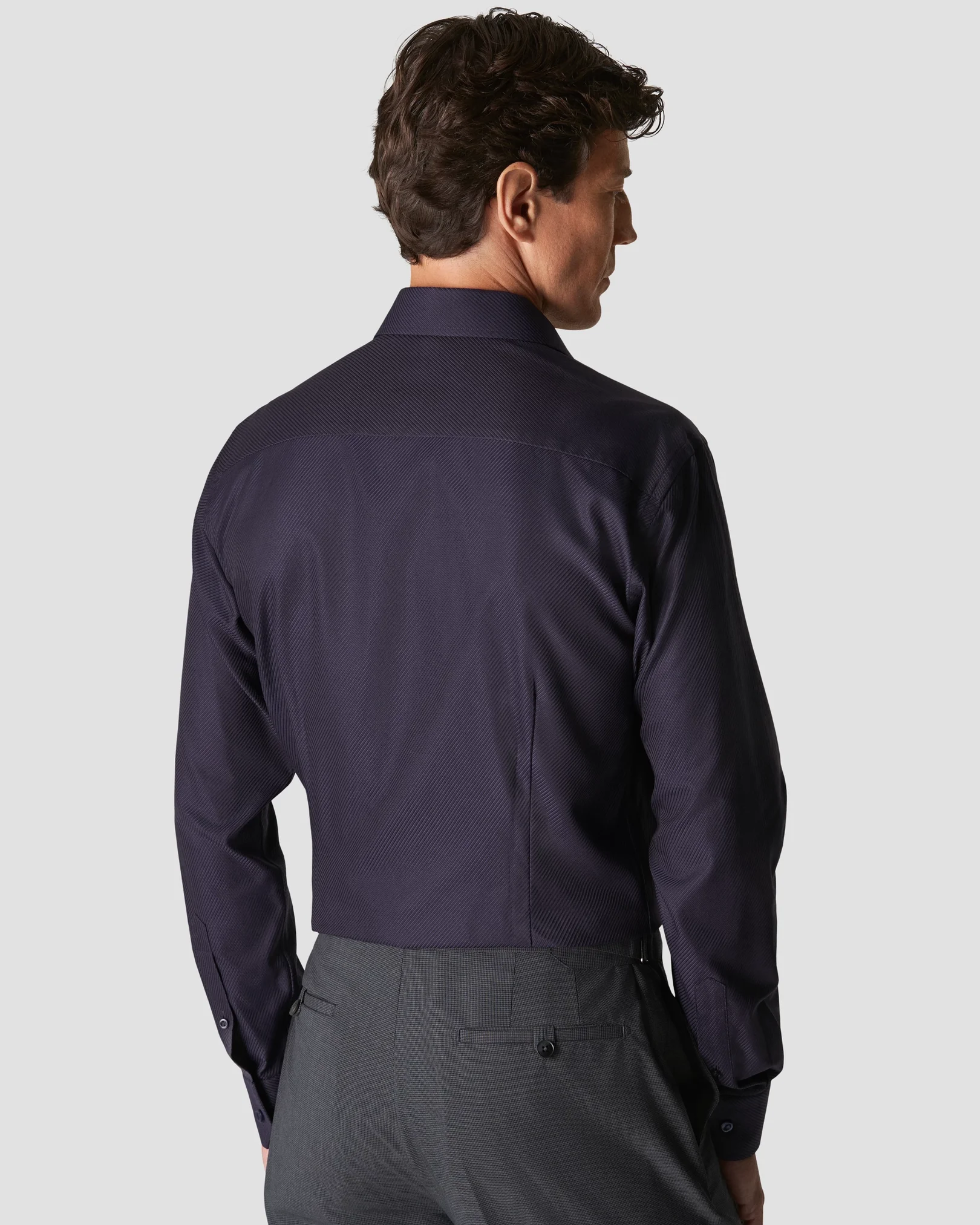 Eton - navy blue textured twill