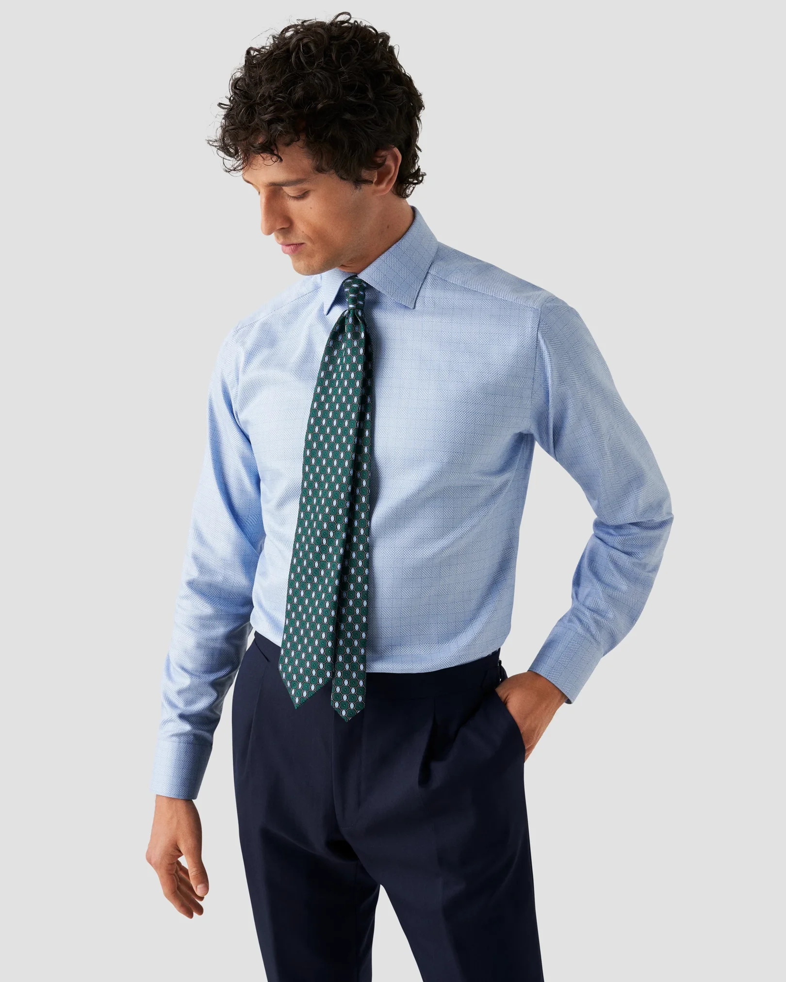 Eton - checked textured twill
