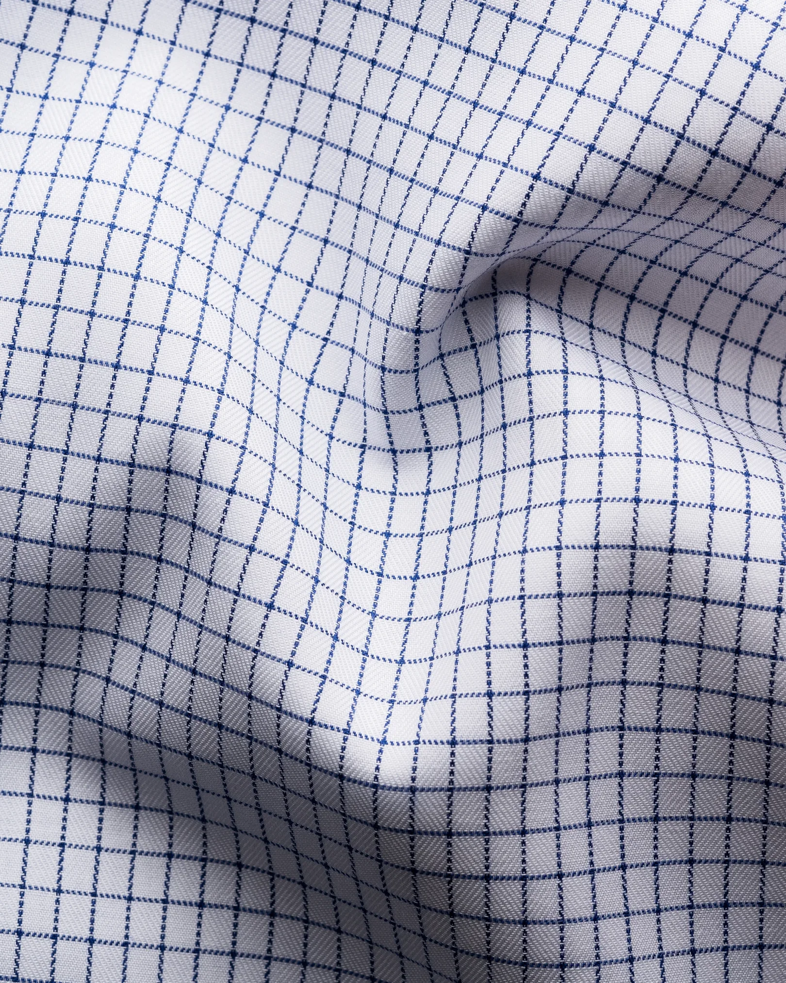 Eton - dark blue twill wide spread collar rounded single slim fit