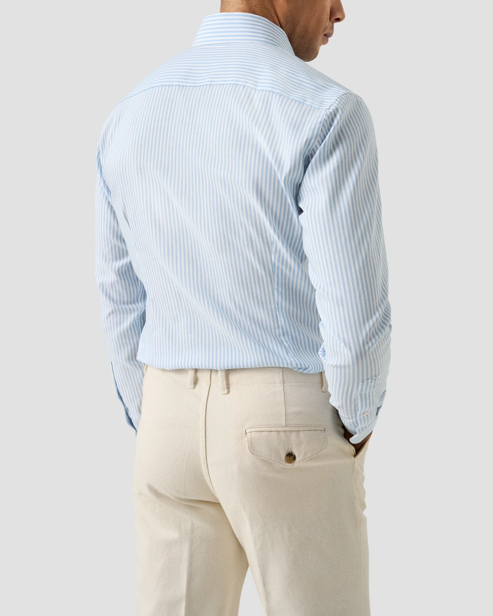 Eton - light blue stripe signature oxford shirt