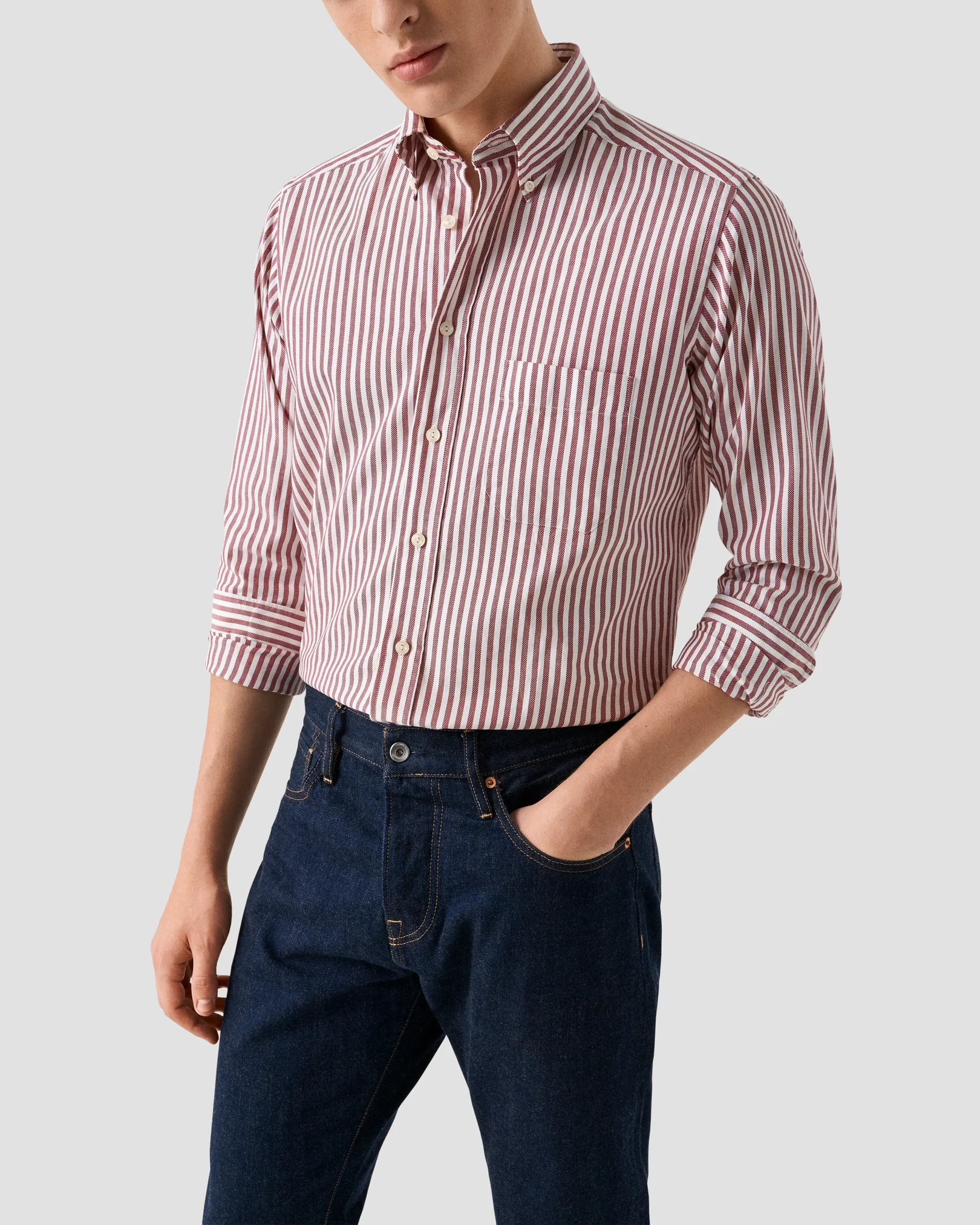 Eton - bengal striped royal oxford shirt