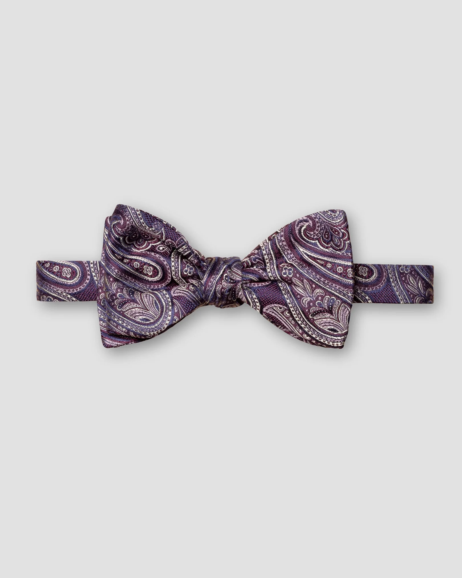 Eton - dark purple paisley bow tie