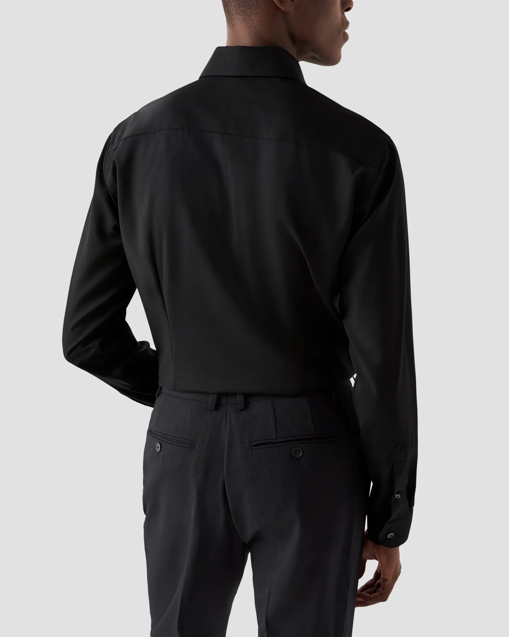 Eton - black super merino shirt