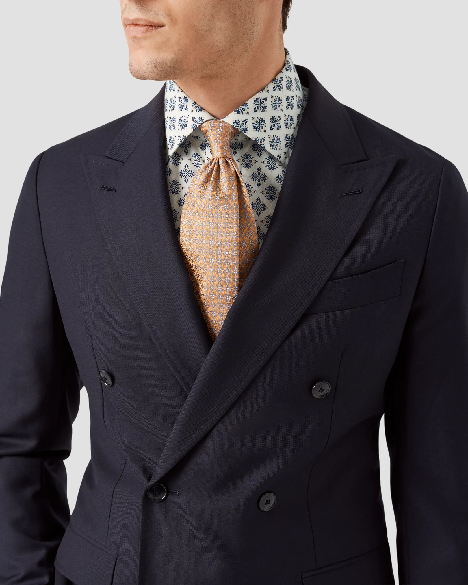 Eton - white cotton tencel mdedallion shirt