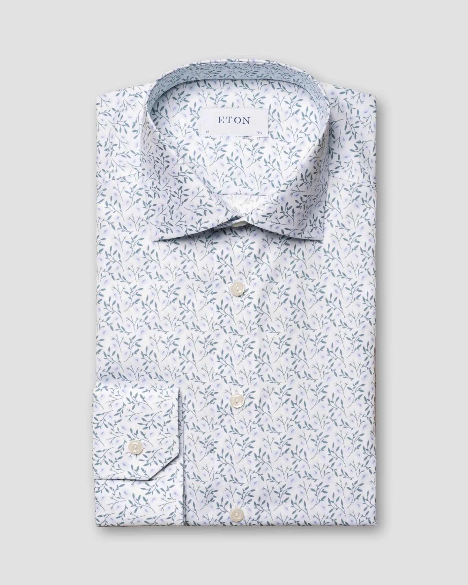 Eton - mid blue floral poplin