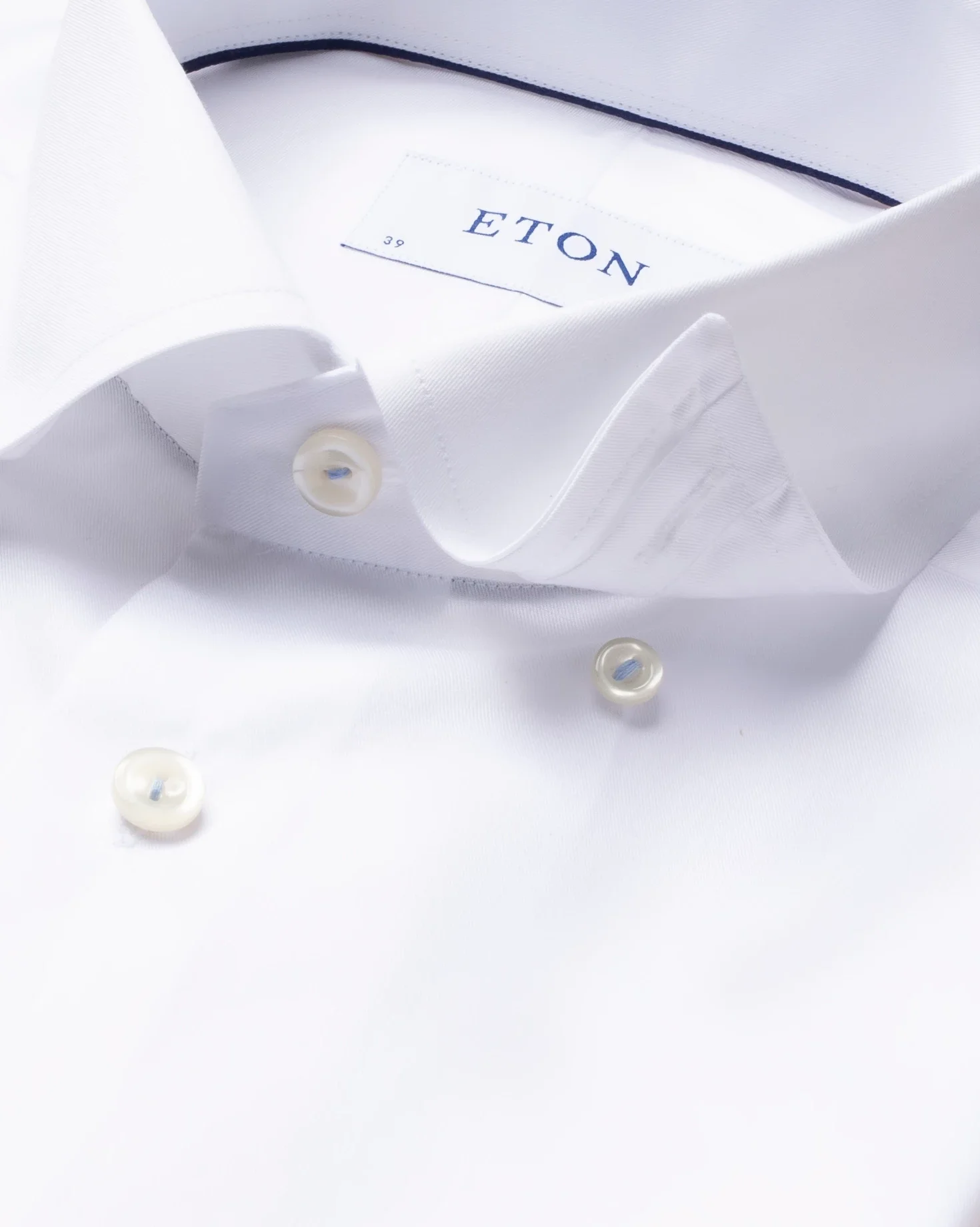 Eton - white fine twill shirt short sleeved