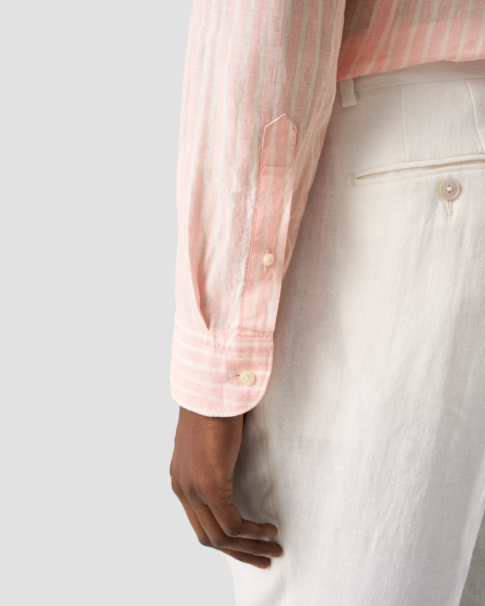 Eton - pink striped linen shirt pink striped linen shirt