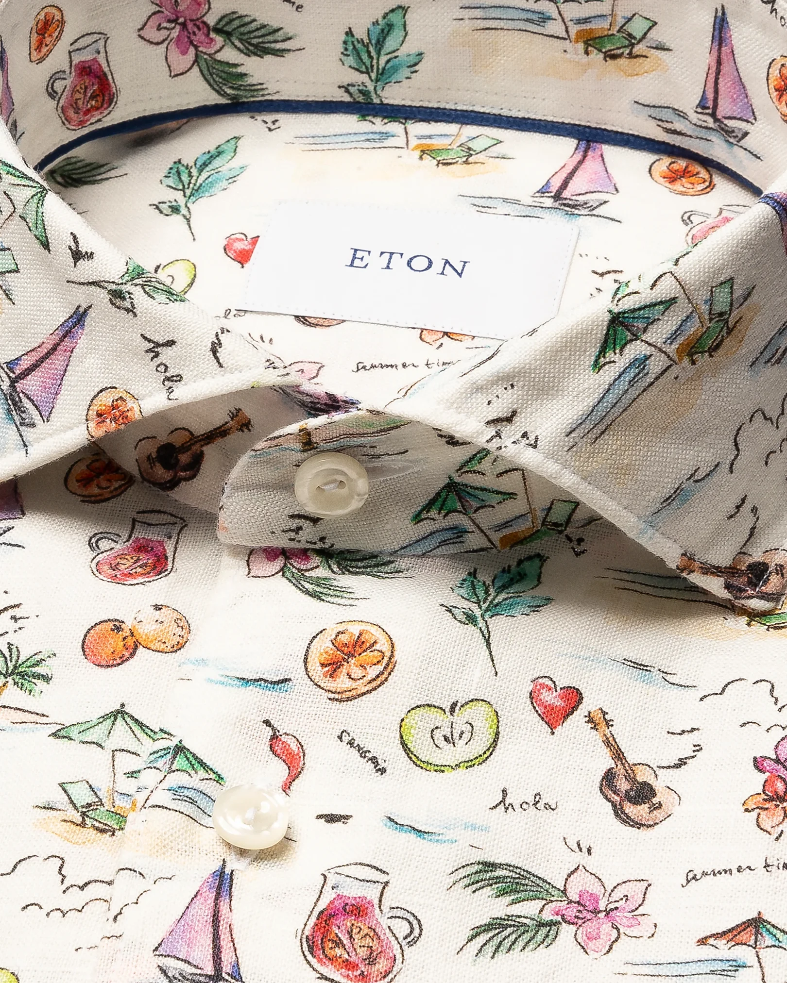 Eton - short sleeve sangria print