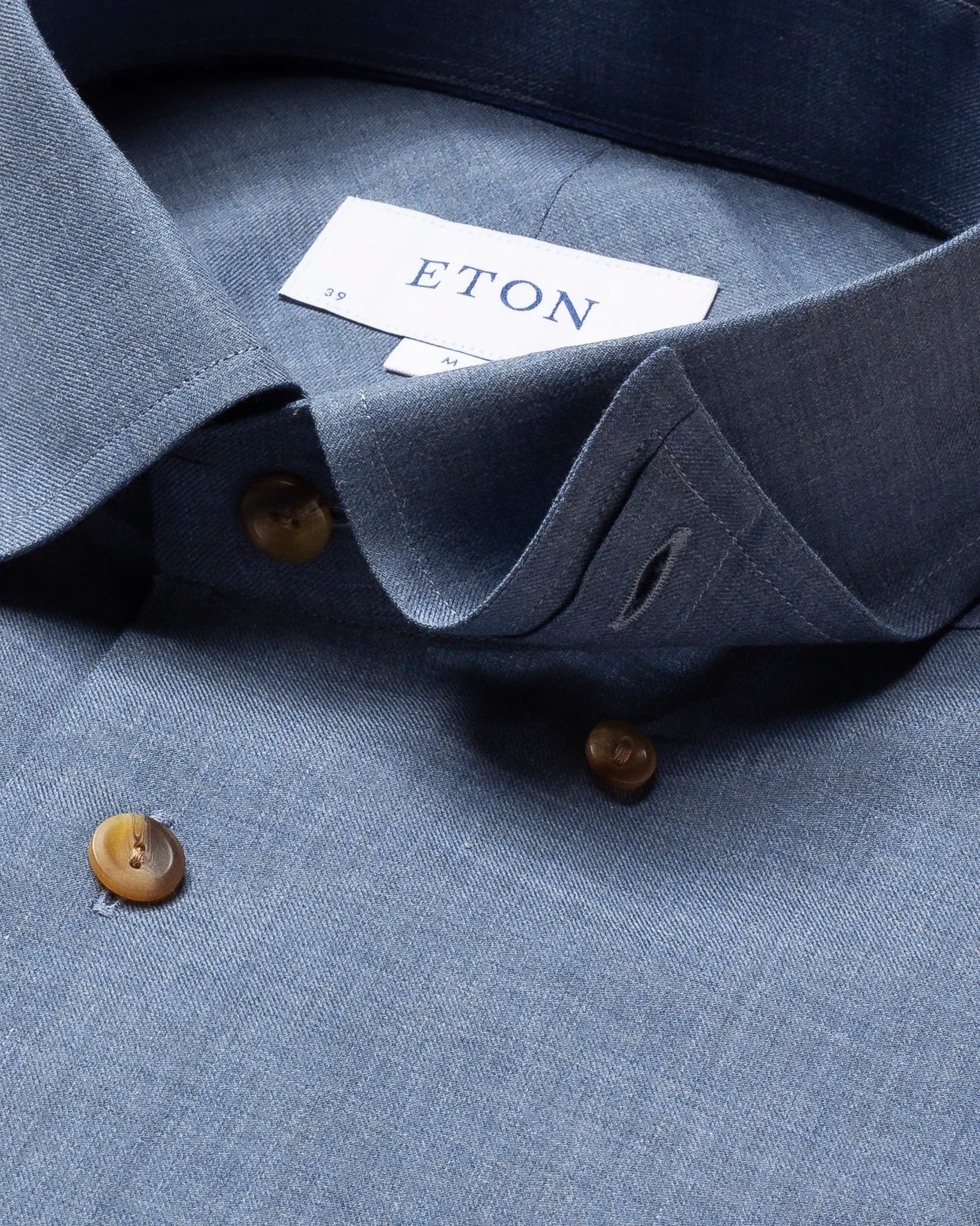 Eton - navy crease resistant flannel