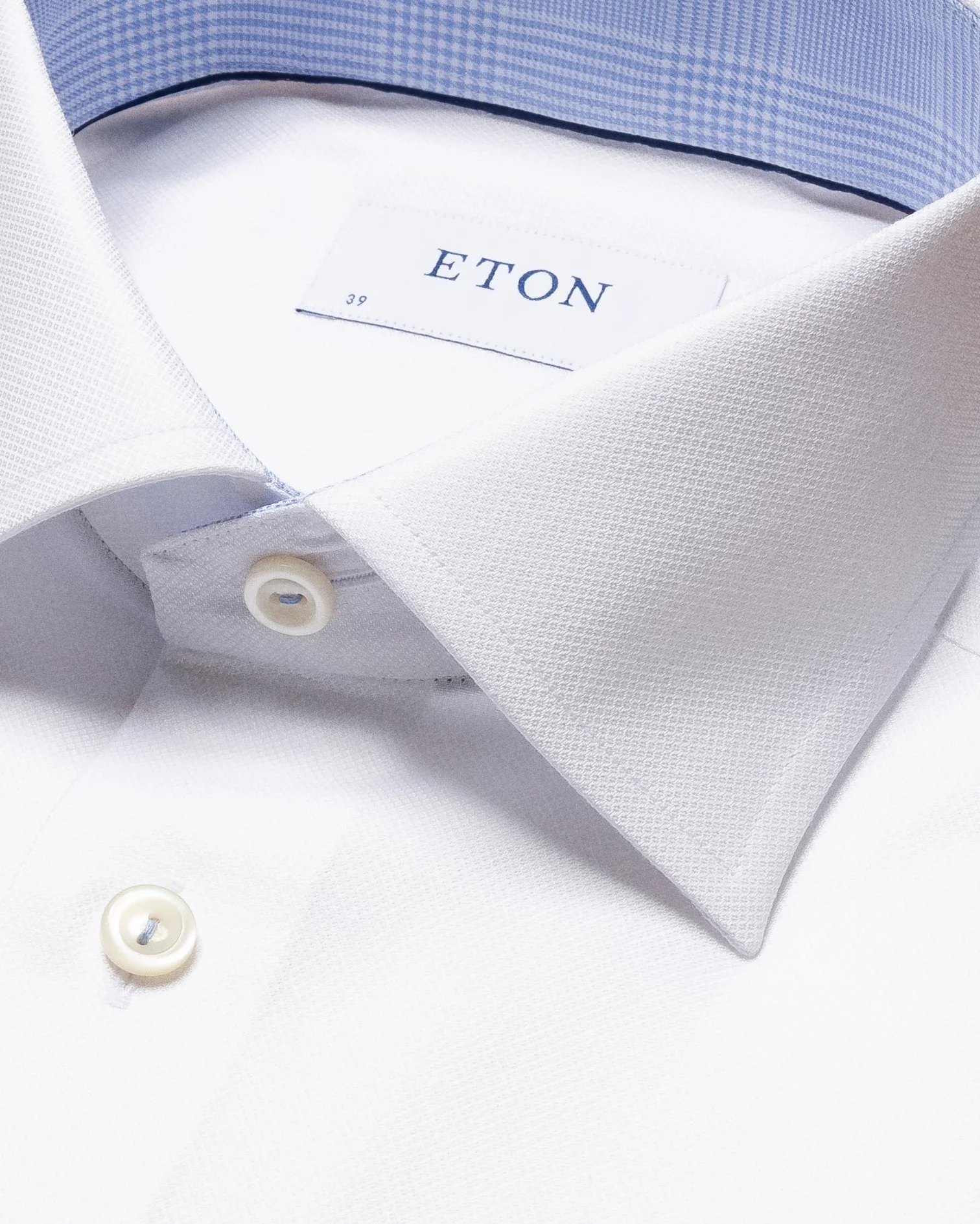 Eton - white textured twill