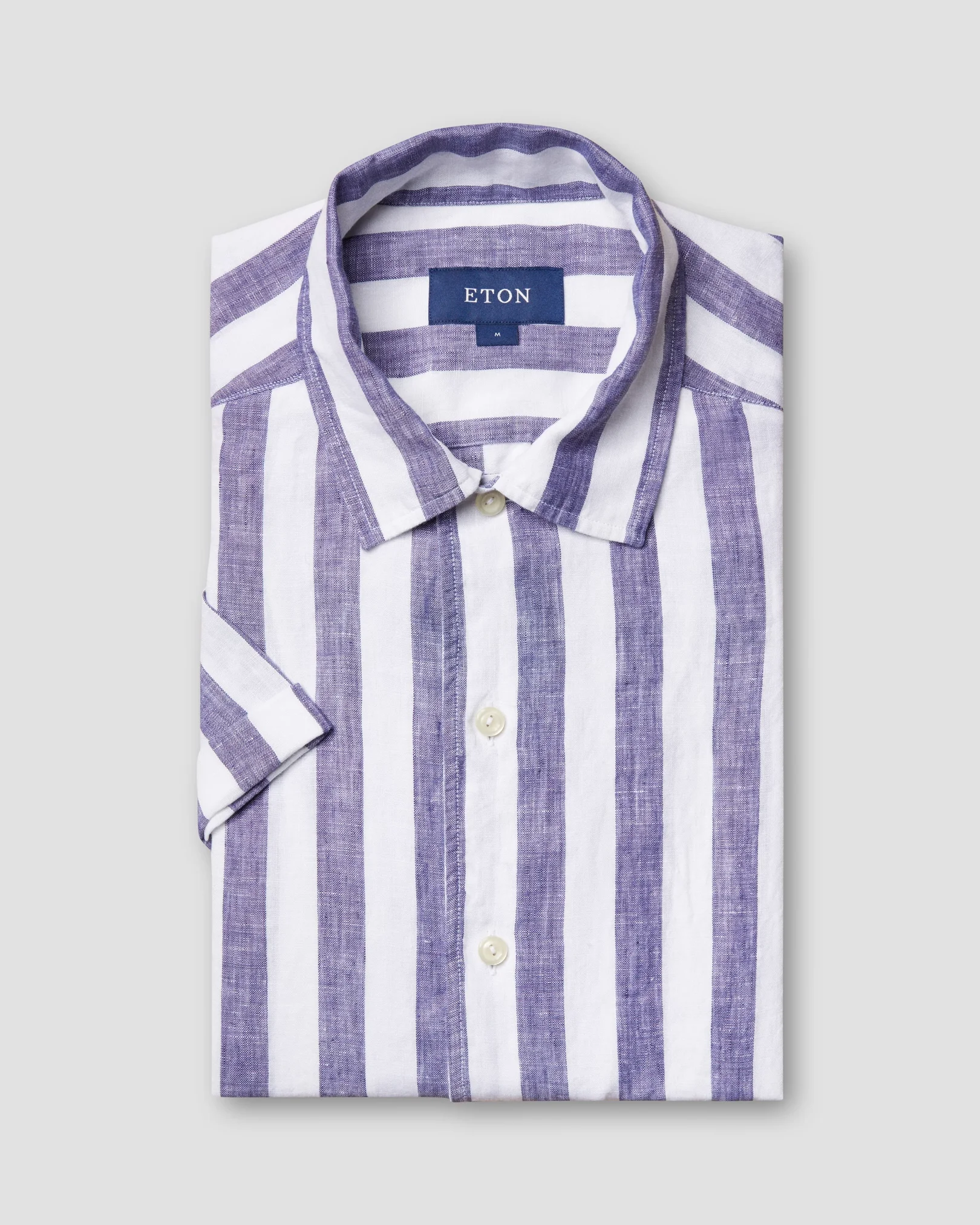 Eton - blue striped linen shirt