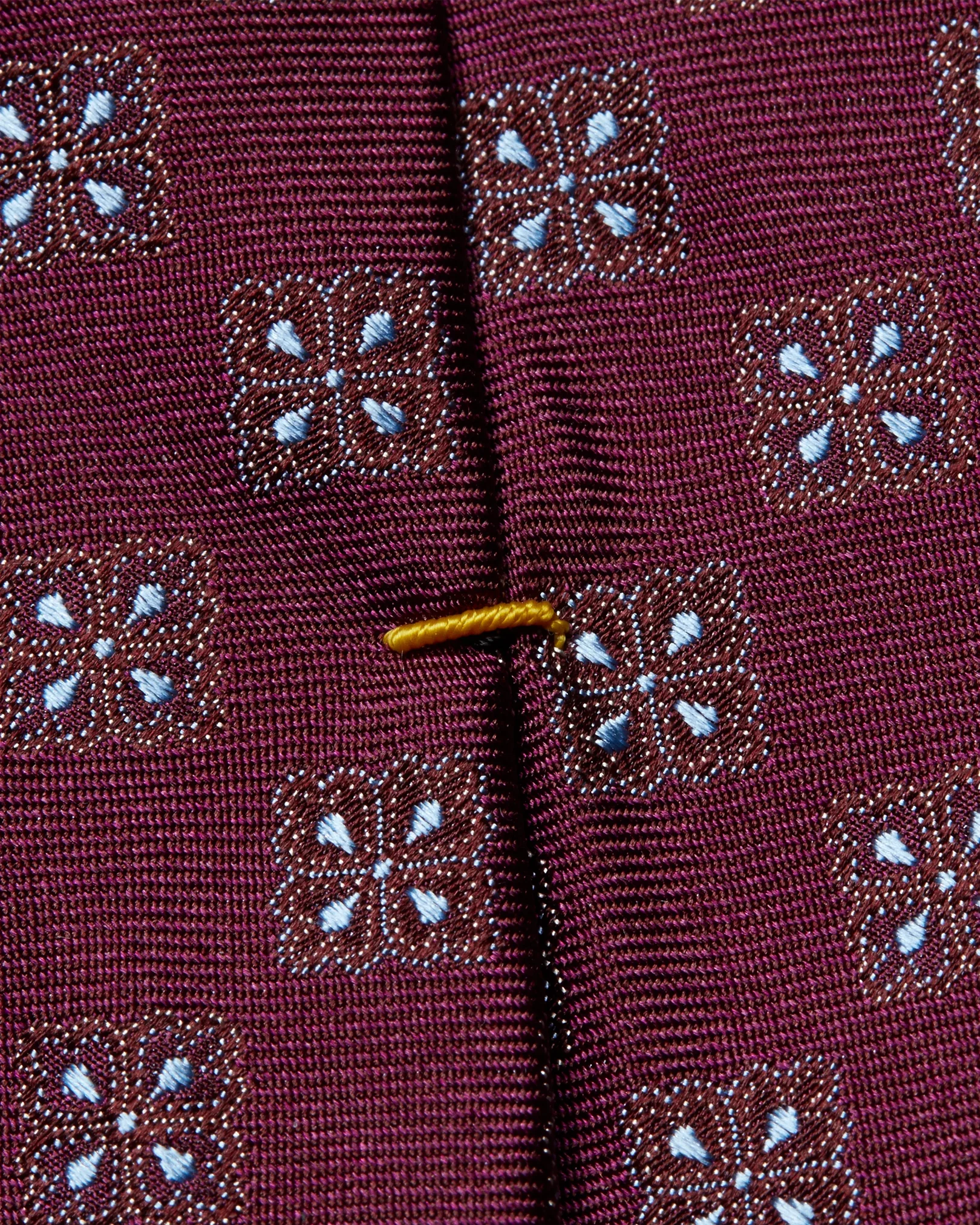 Eton - burgundy medallion checked silk tie