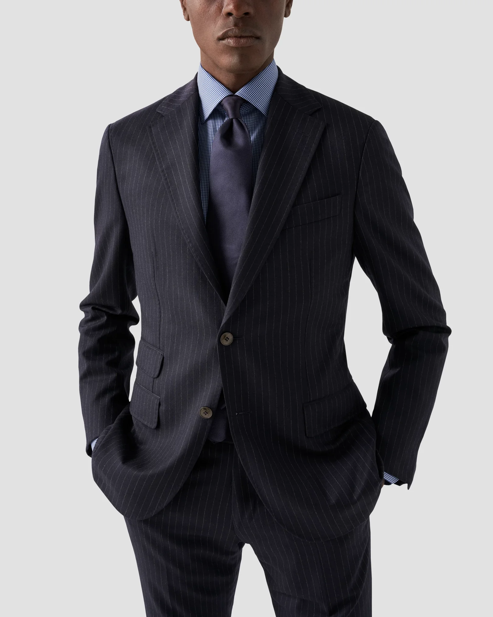Eton - mid blue poplin cut away single contemporary