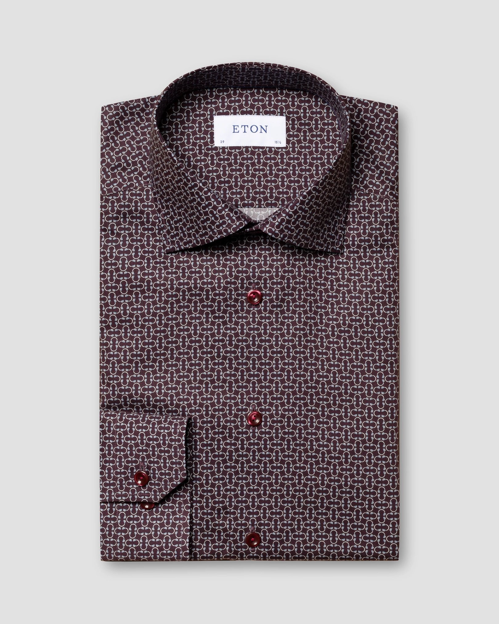 Eton - dark red signature twill print
