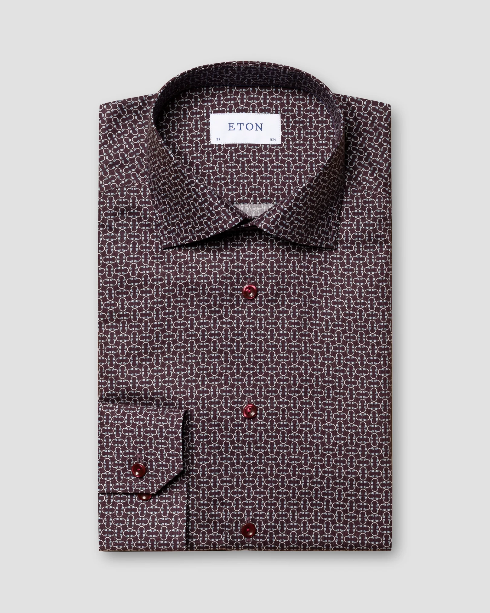 Eton - dark red signature twill print