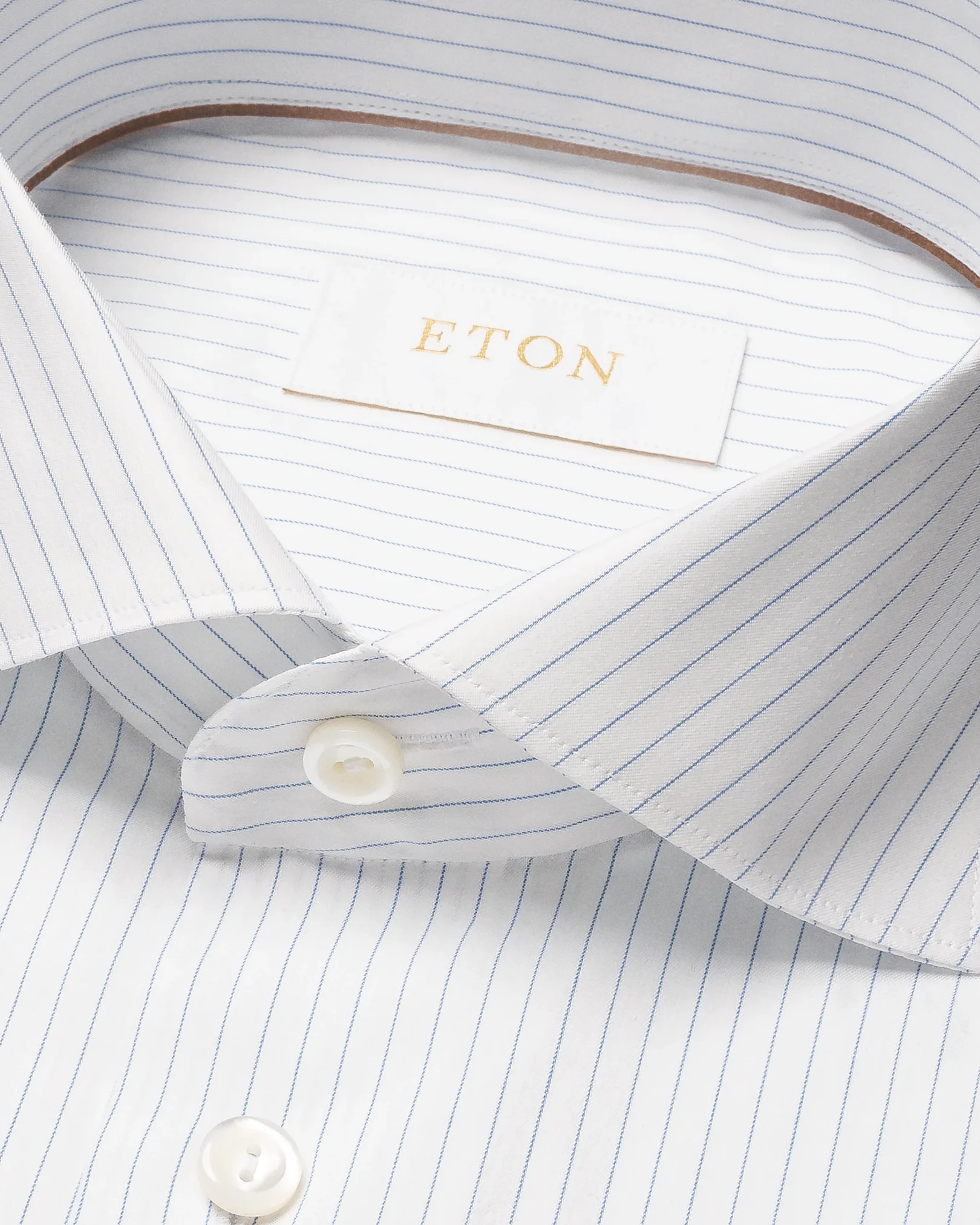 Eton - light blue pin stripe cotton and silk shirt