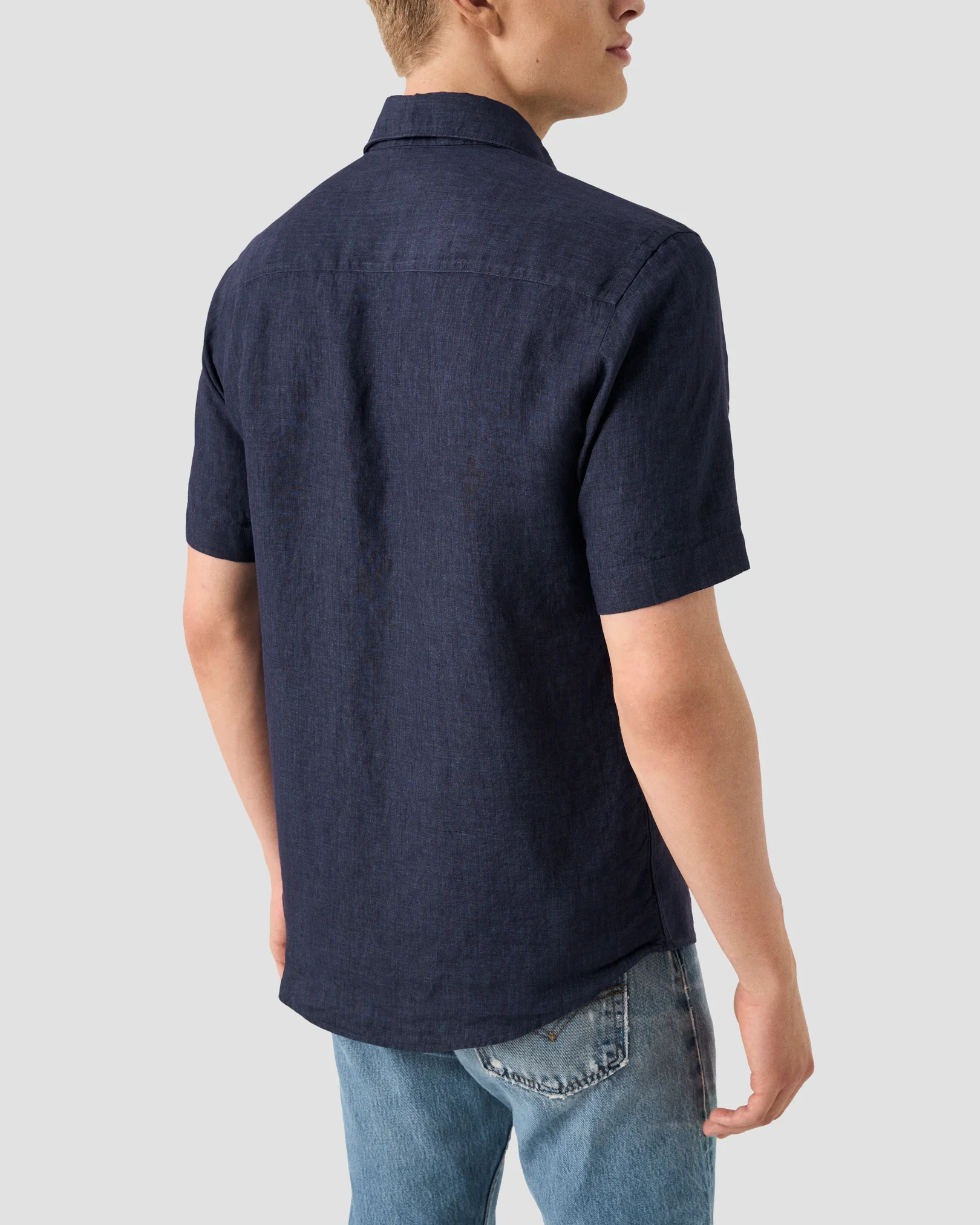 Eton - solid short sleeve linen shirt